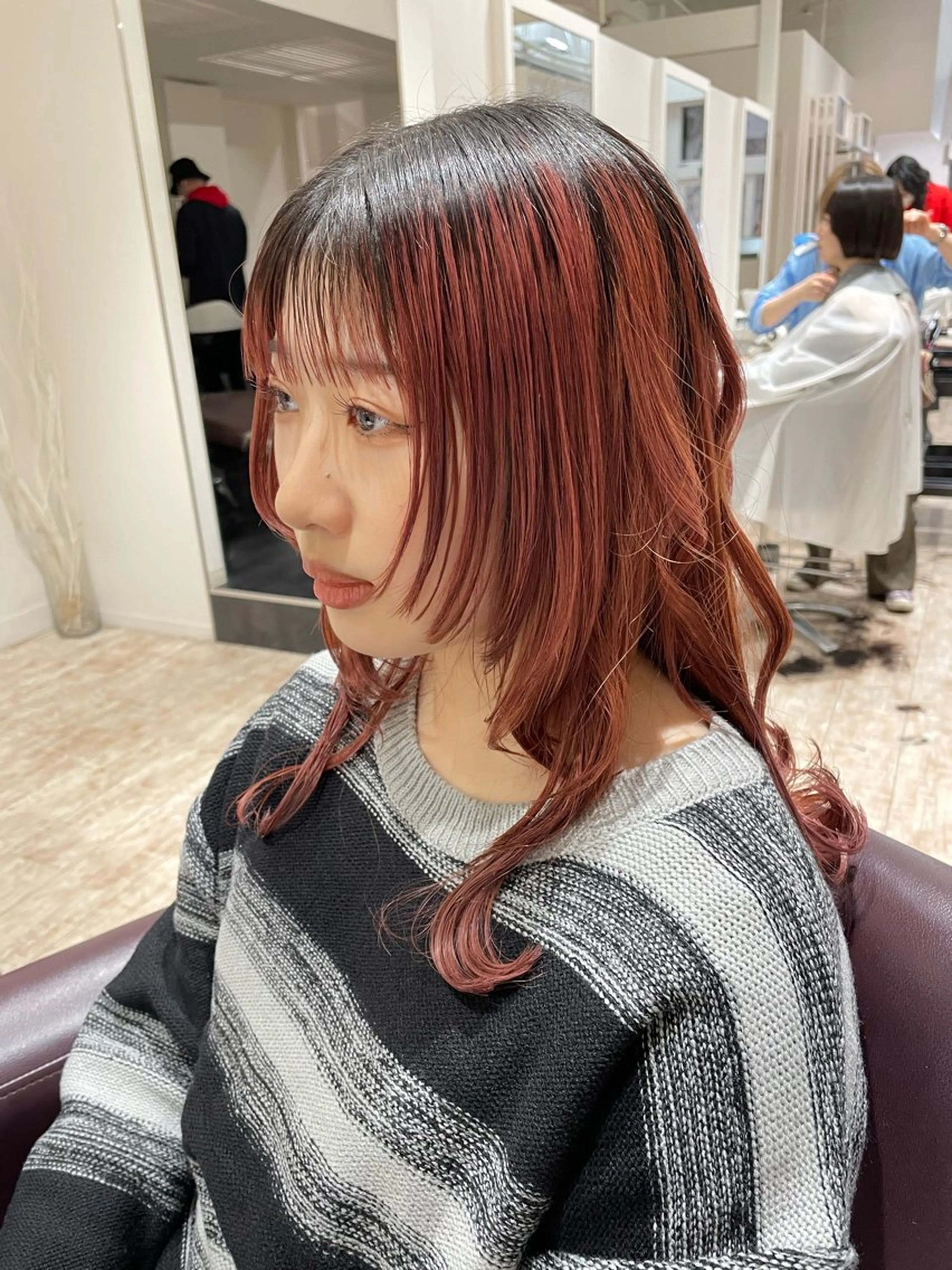 ロング ヘアアレンジ 顔まわりレイヤー 顔周りカット レイヤーカット 小顔カット behive  駅前店所属・菊地 桃花のヘアスタイル
