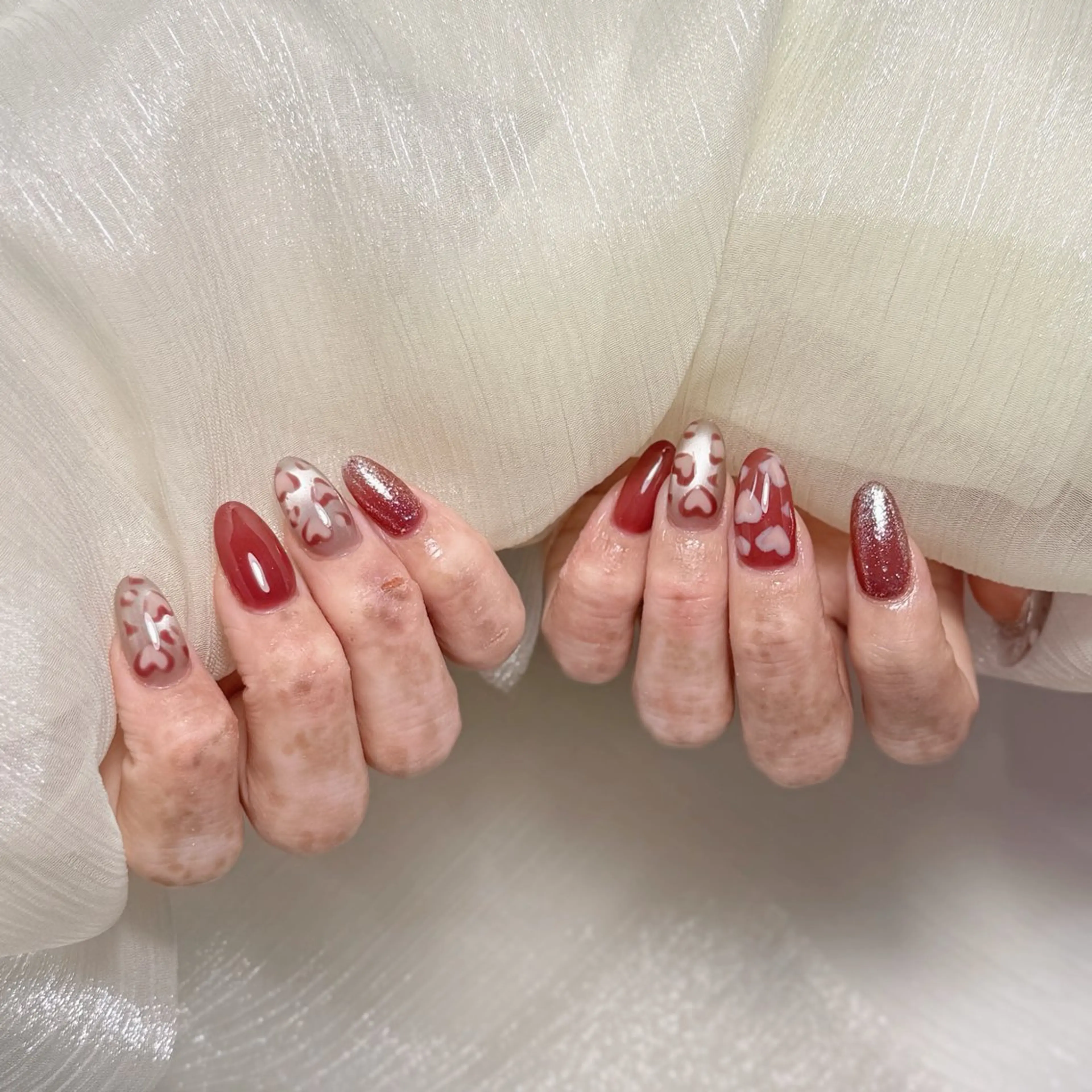 ネイル アートネイル オーロラネイル チークネイル フレンチネイル ガラスフレンチ 🎀🎀YooLi Nail Salonのネイルデザイン