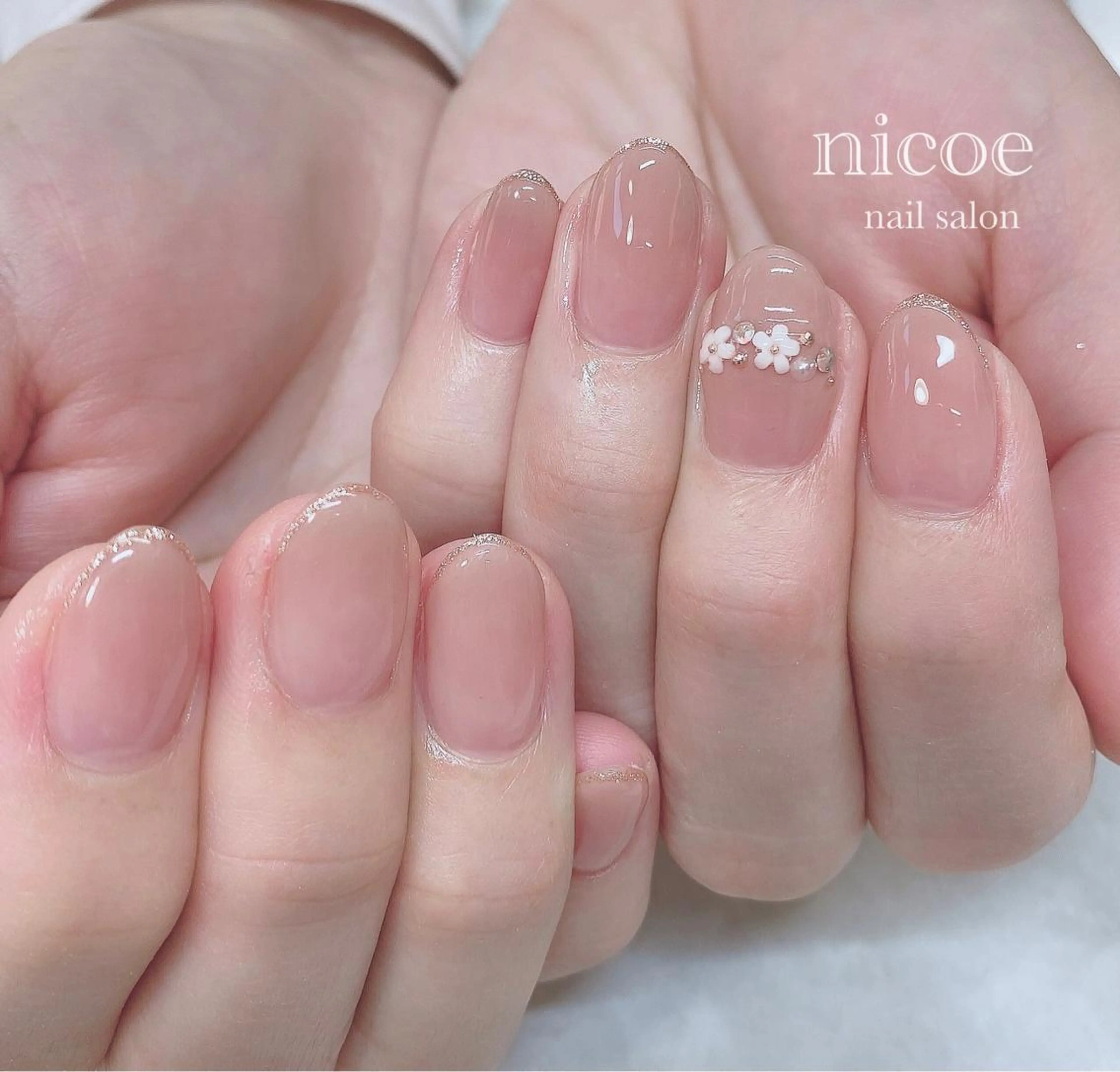 ネイル アートネイル フラワーネイル オフィスネイル ワンカラーネイル ネイルサロン　nicoe【ニコエ】所属・ネイルサロン nicoeのネイルデザイン