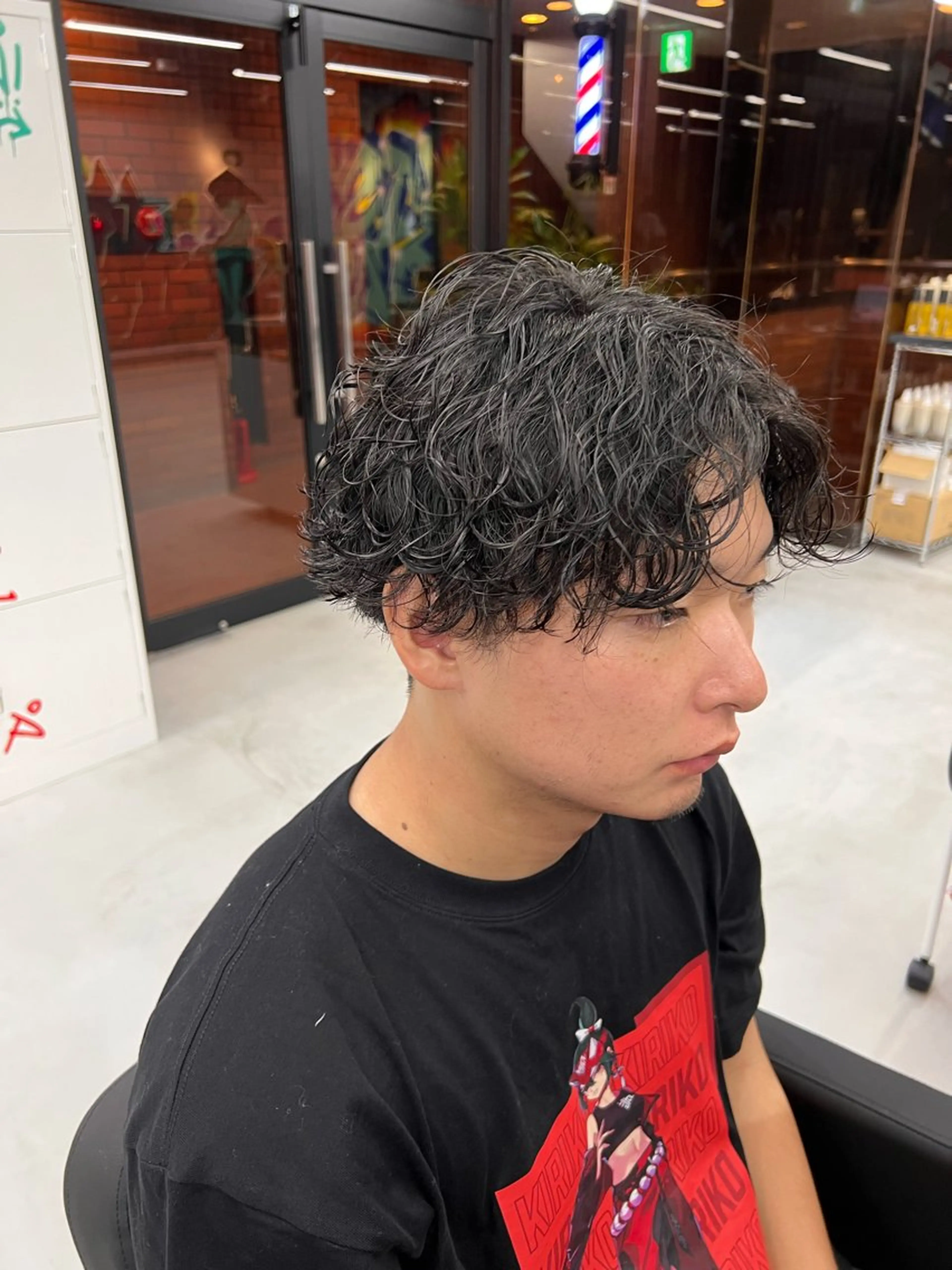 ⚡️ウェーブと縦落ちのハイブリッドパーマ⚡️波巻きスパイラル＆骨格補正カット✂︎の写真