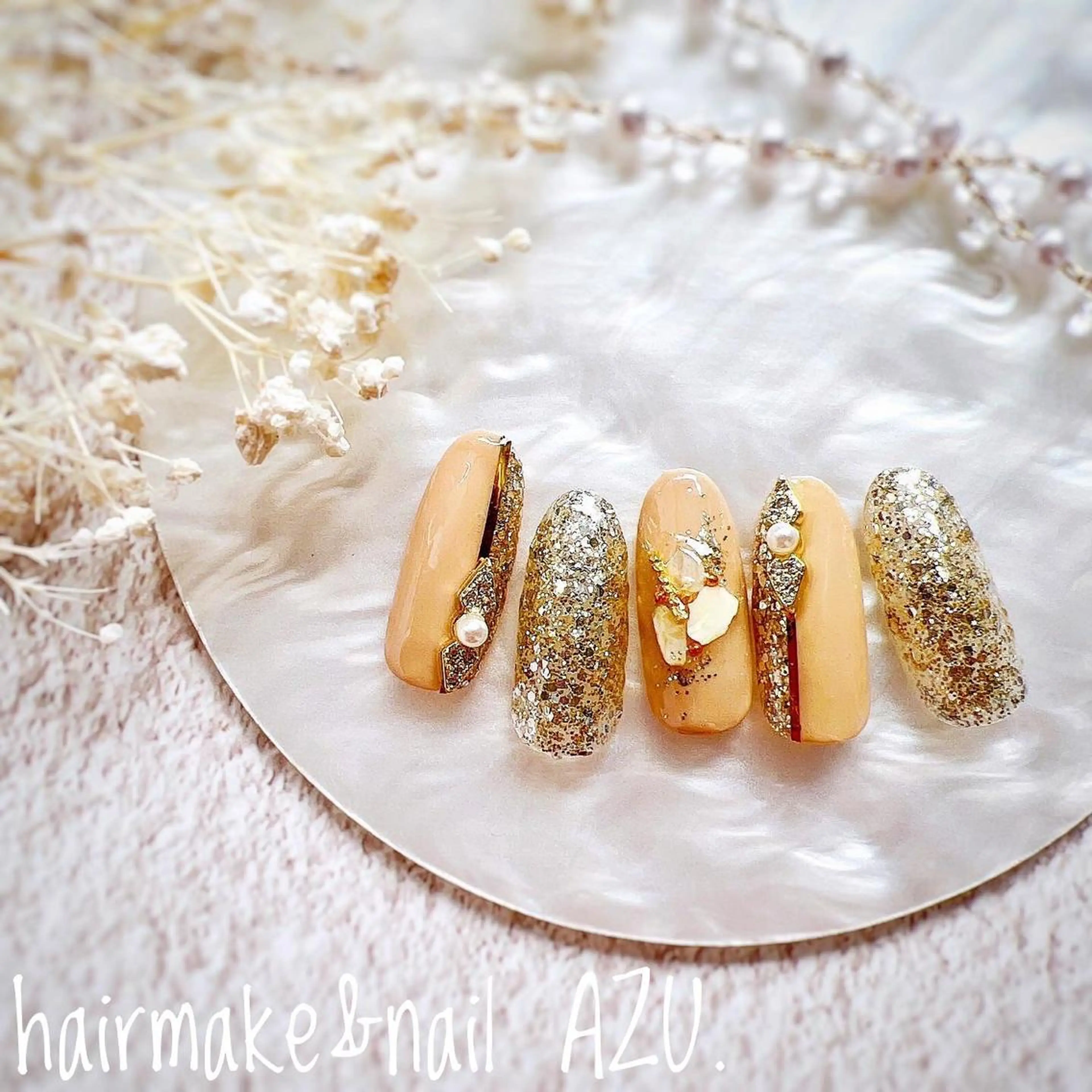 ネイル ラメ(グリッター) hair&nail ROOTS所属・ﾍｱﾒｲｸ&ﾈｲﾙ ♥️Azuのネイルデザイン