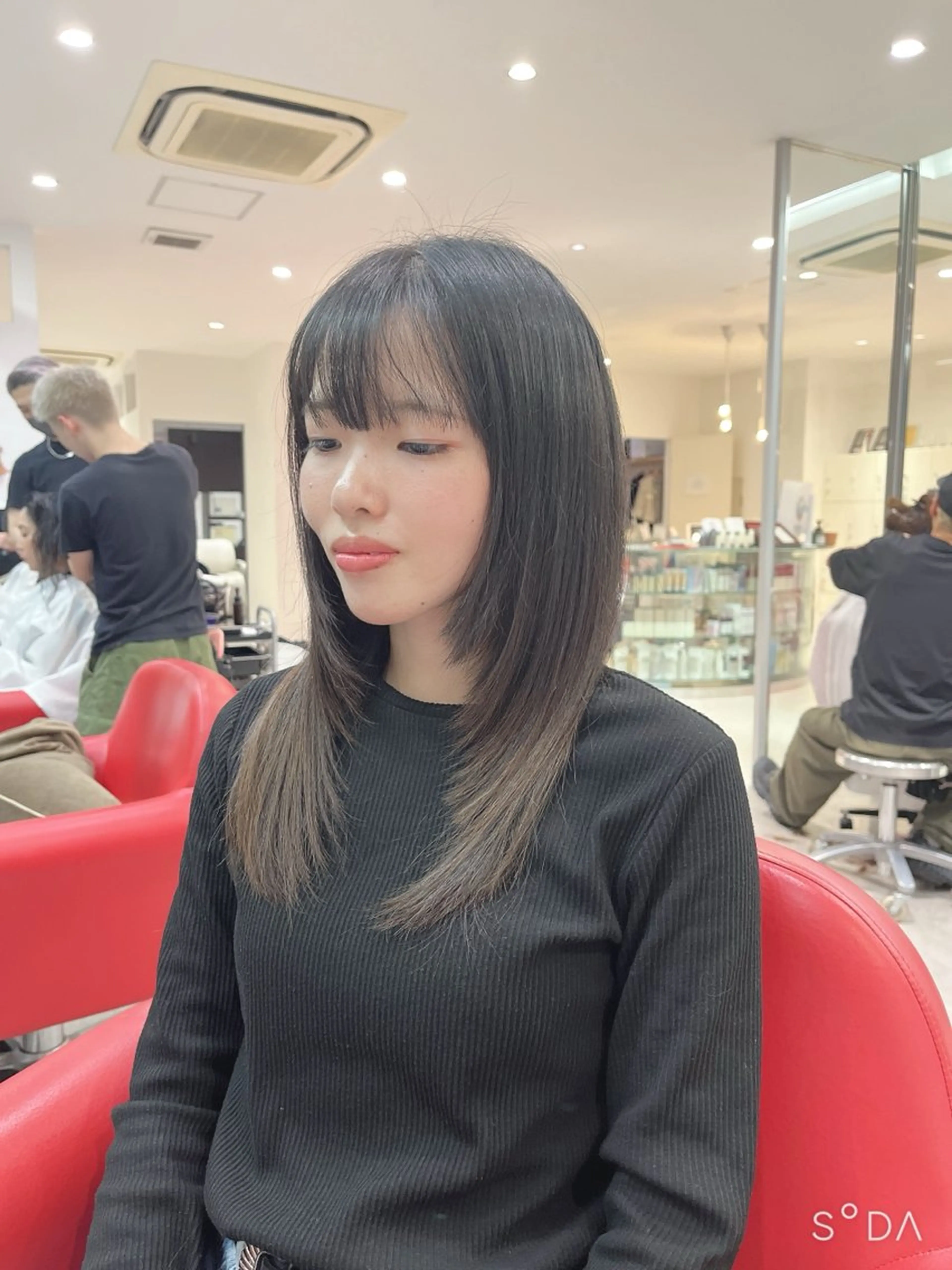 セミロング 顔周りカット レイヤーカット terrace福島所属・🌹髪から綺麗に 福井拓馬🌹のヘアスタイル