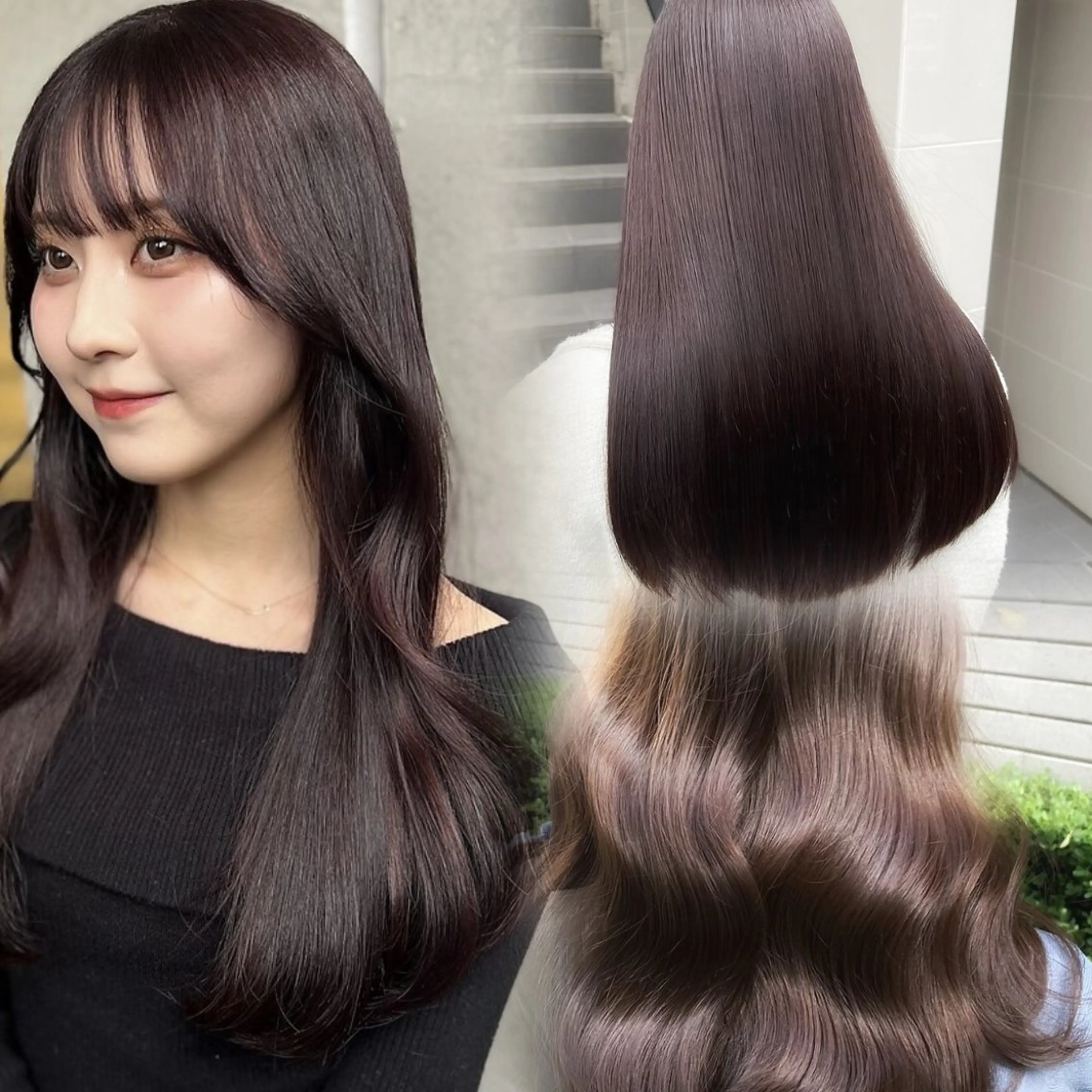 ロング カラー ブリーチ 透明感カラー ダブルカラー ブリーチなしカラー ヘアカラー ブリーチなし/専門店 ASOBIのヘアスタイル