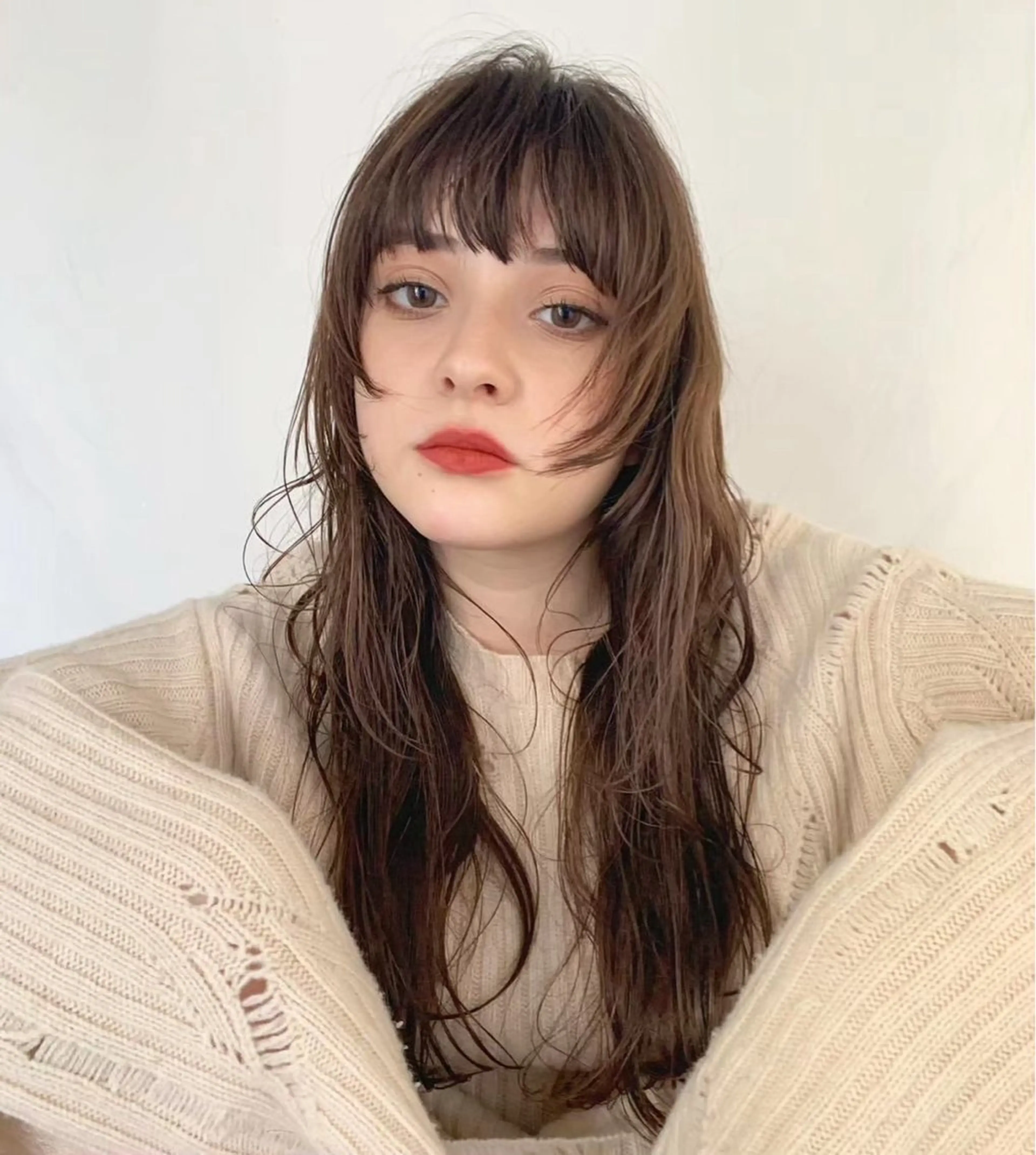 セミロング カット 透明感color ˚✧₊amuのヘアスタイル