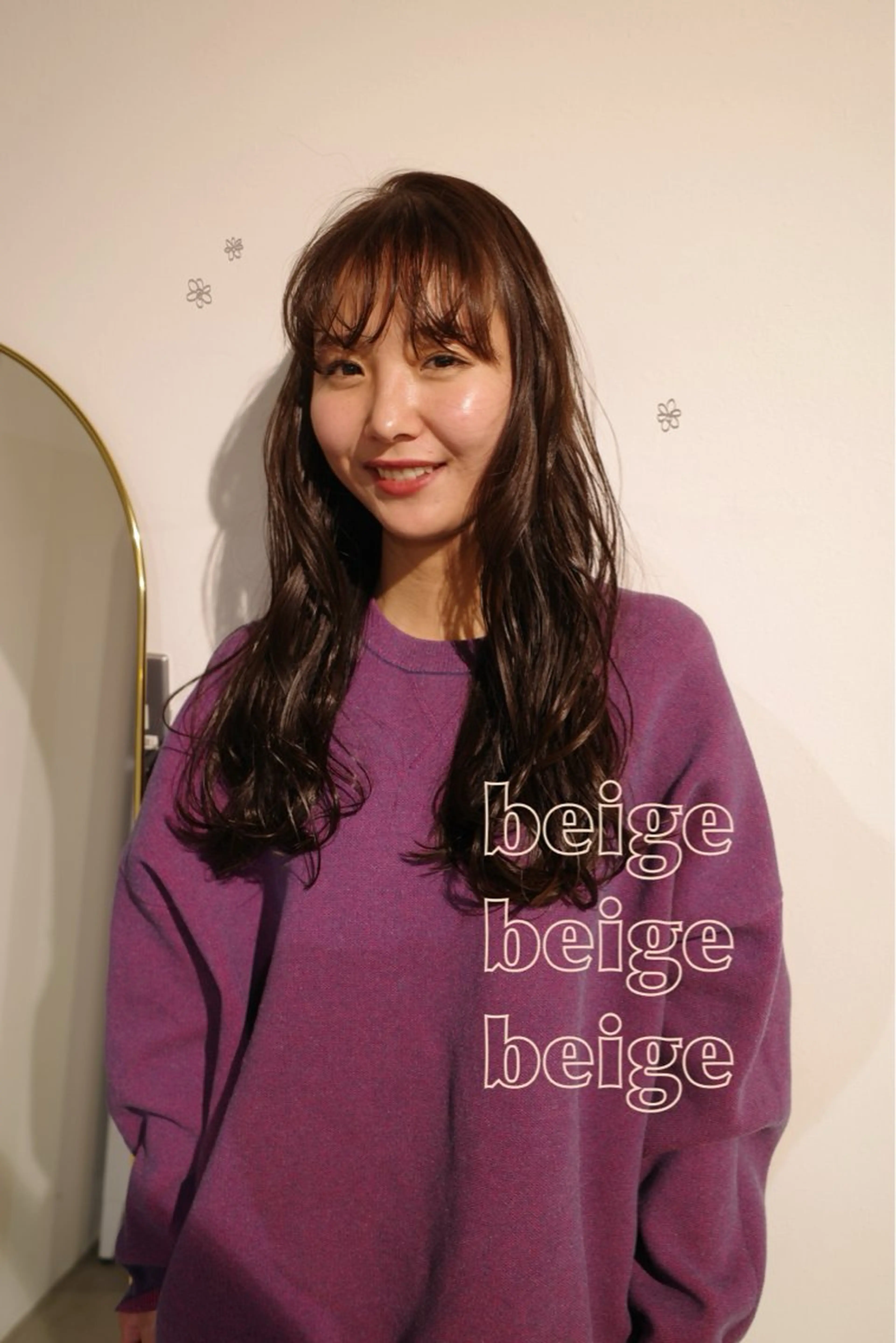 ロング カラー ベージュカラー 永縄 結花のヘアスタイル