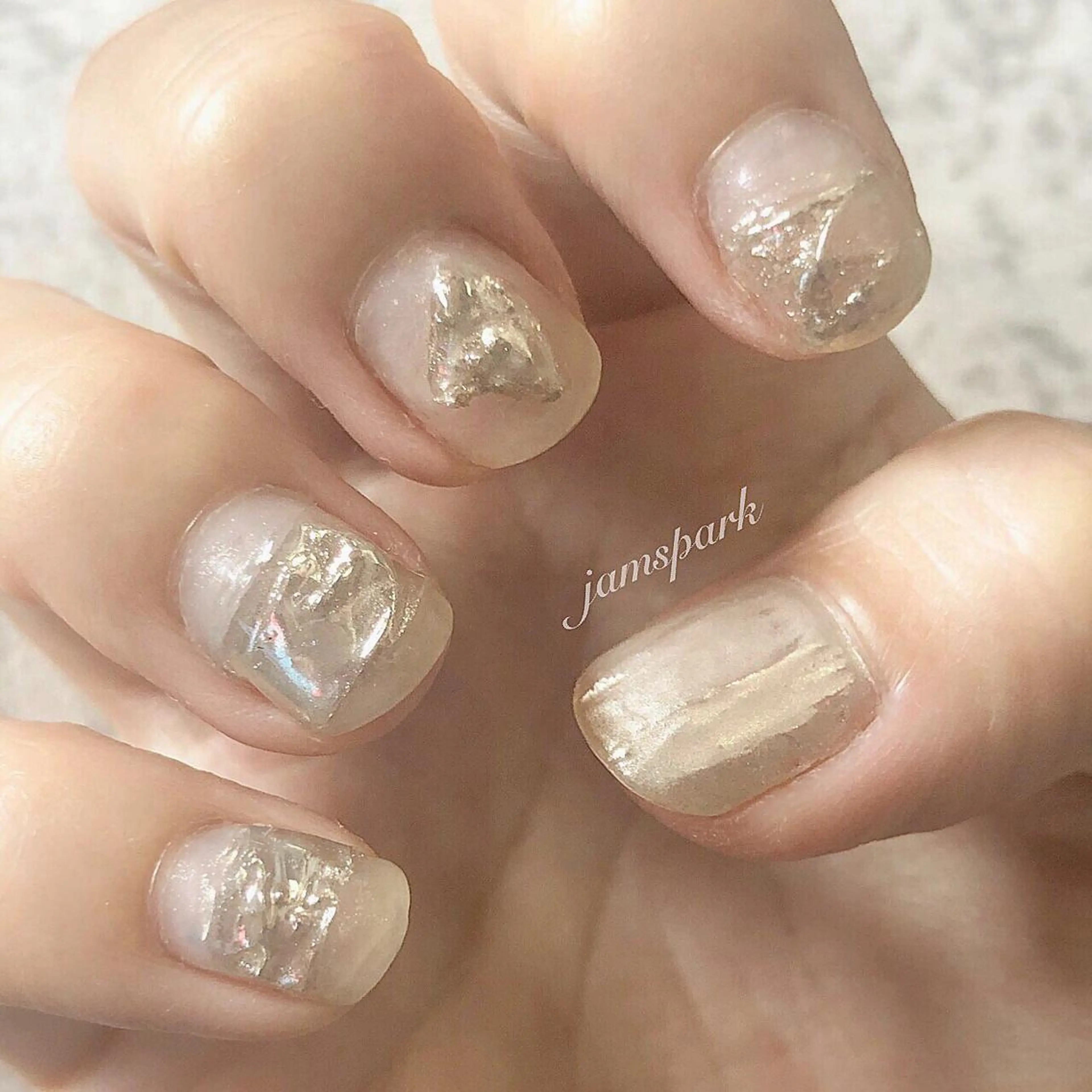 ネイル ジェルネイル マットネイル ミラーネイル ニュアンスネイル ショートネイル ハンドネイル jamspark ✨のネイルデザイン