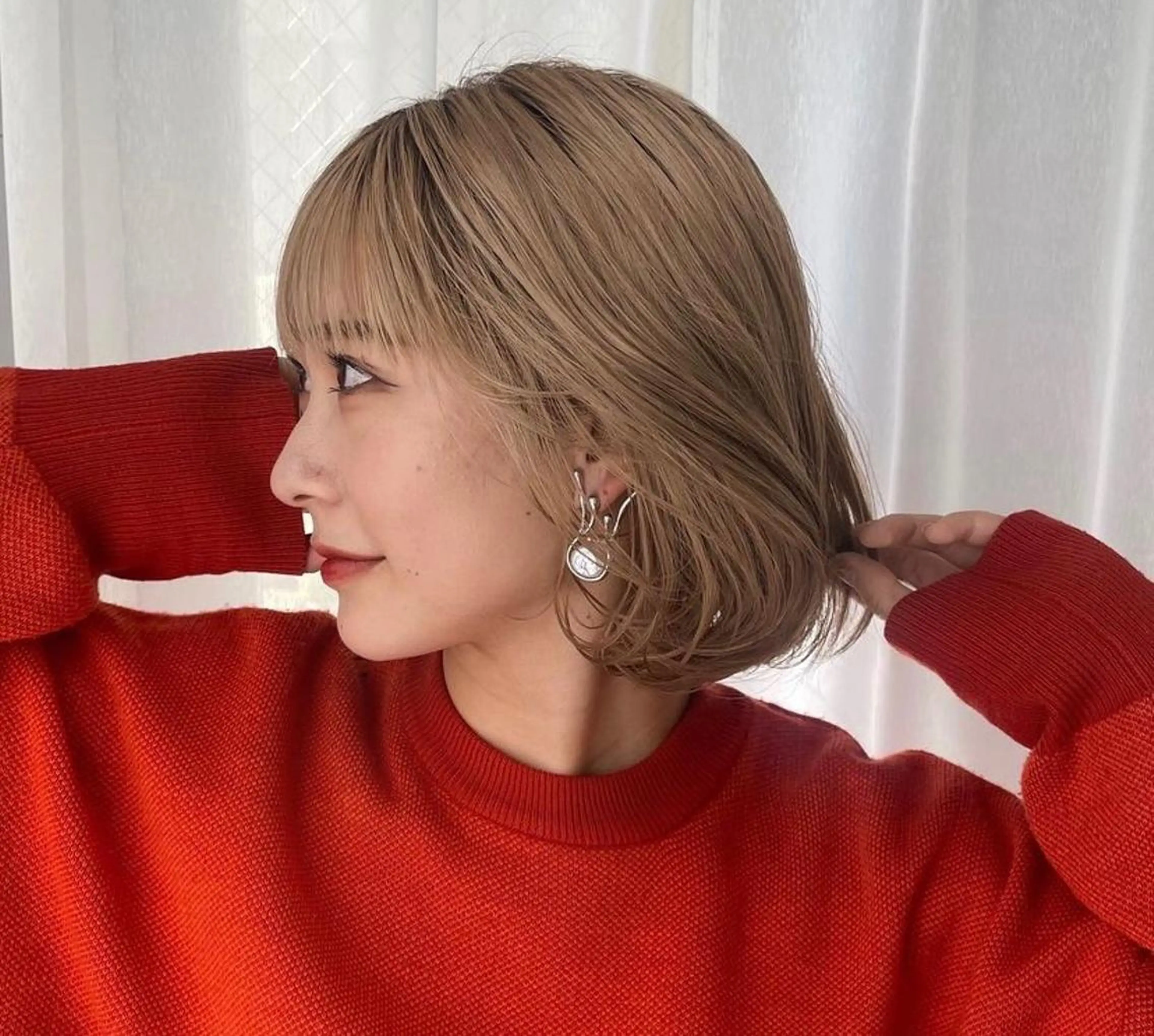 カラー ボブ amu/ブリーチなし ダブルカラーのヘアスタイル