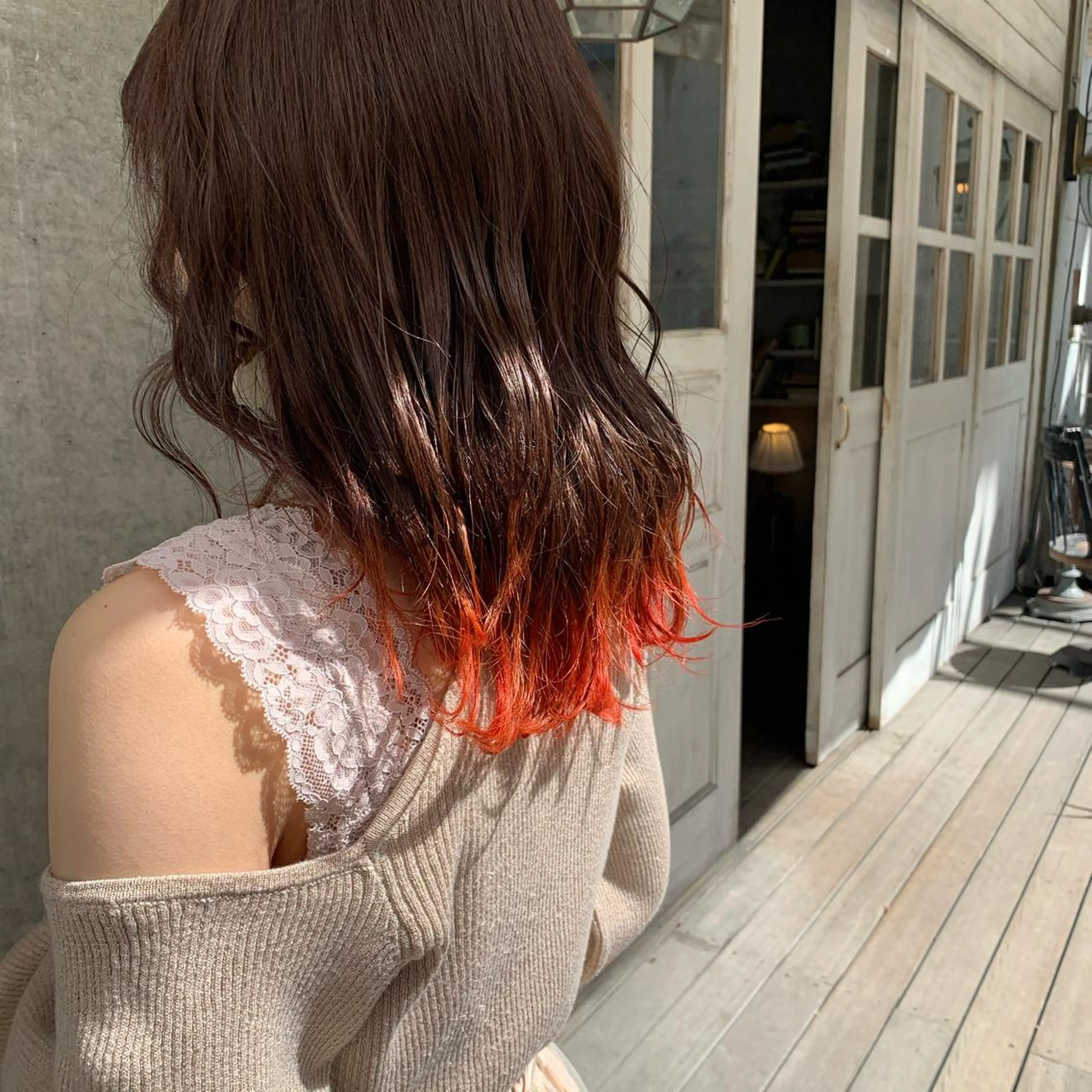 カラー オレンジ kimika🥑 メンズ/髪質改善のヘアスタイル