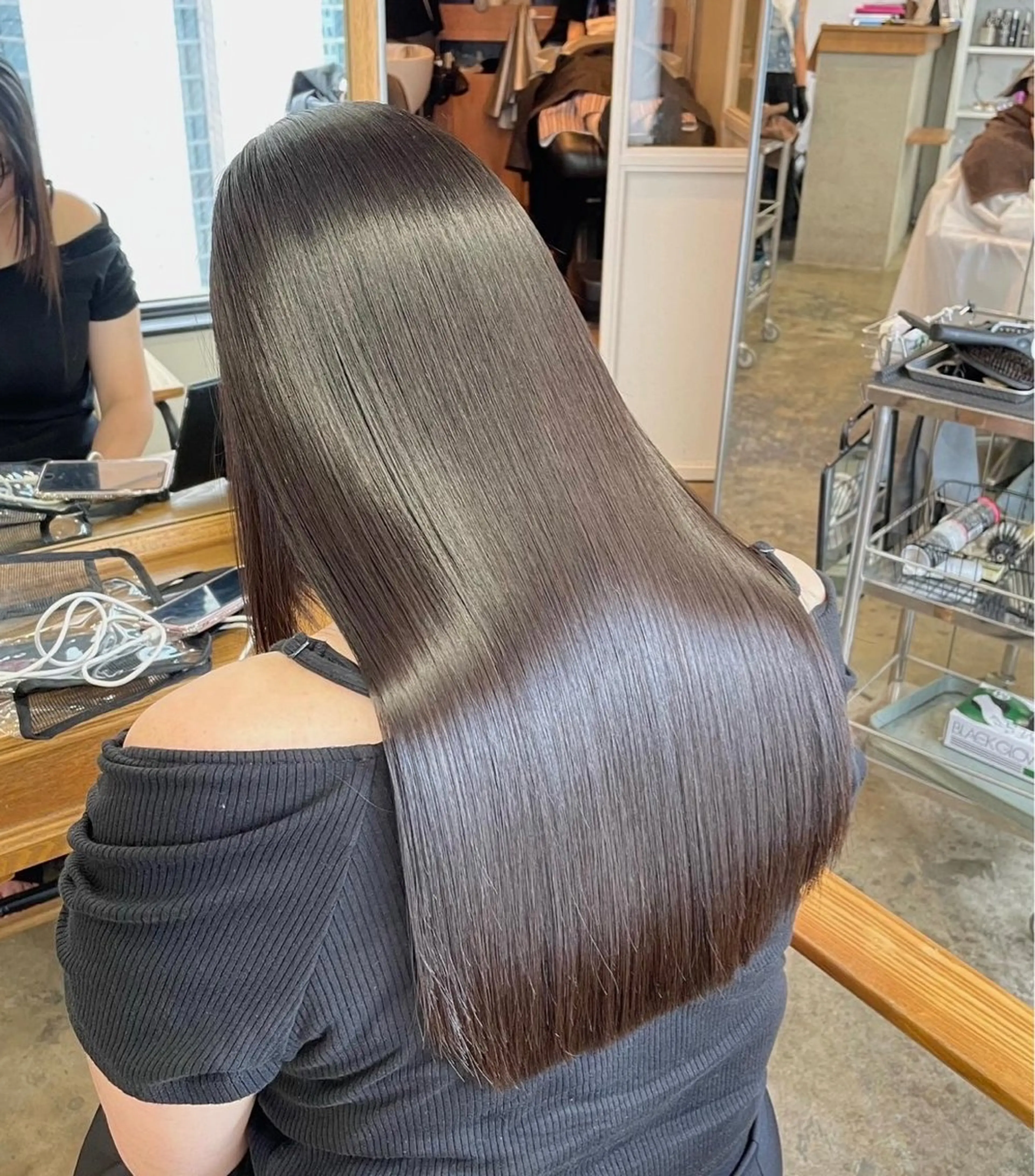 セミロング 髪質改善 縮毛矯正 ブリーチ୨୧大阪梅田 タカシマリナ♡のヘアスタイル