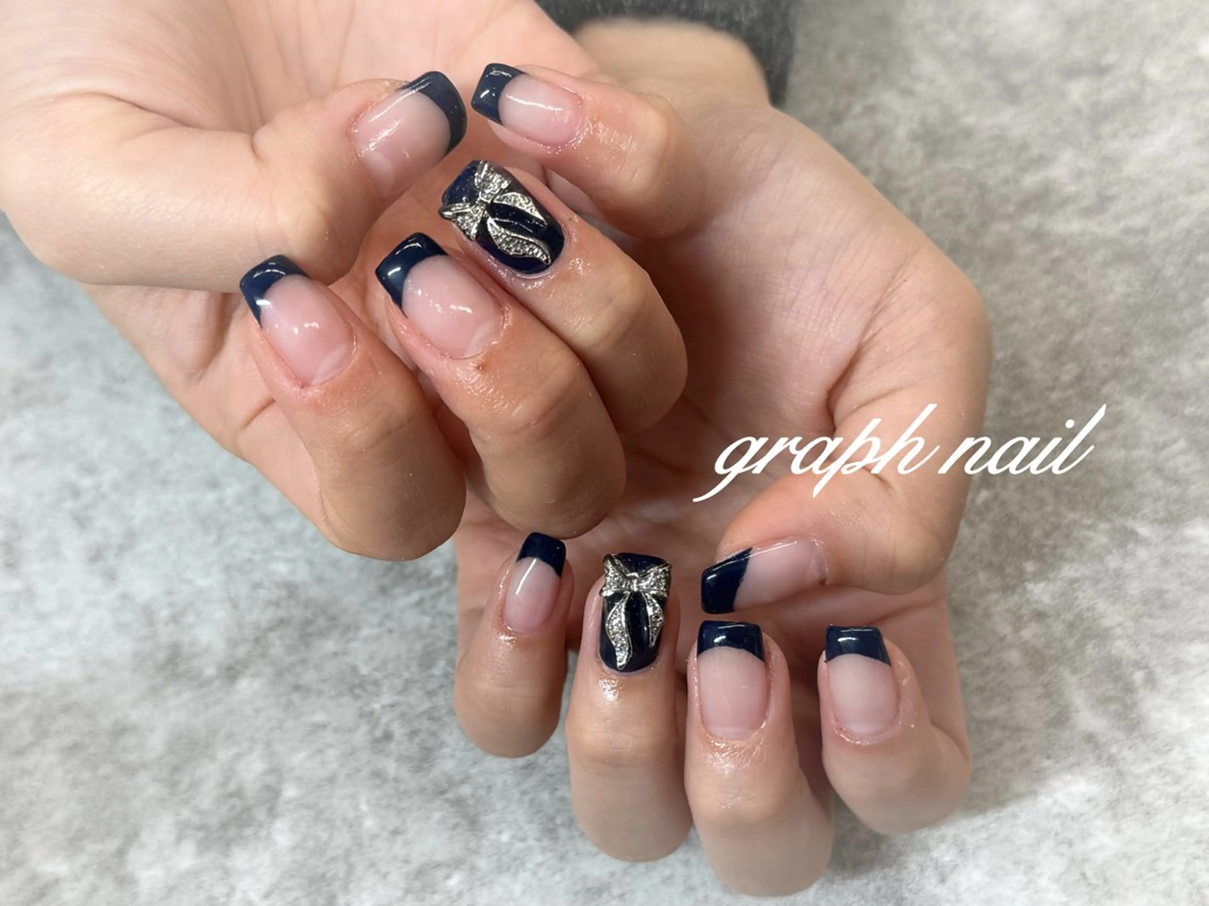 ネイル クリアネイル フレンチネイル ハンドネイル graph nail【グラフ ネイル】所属・graphnail‪ ‪‪❤︎‬manaのネイルデザイン