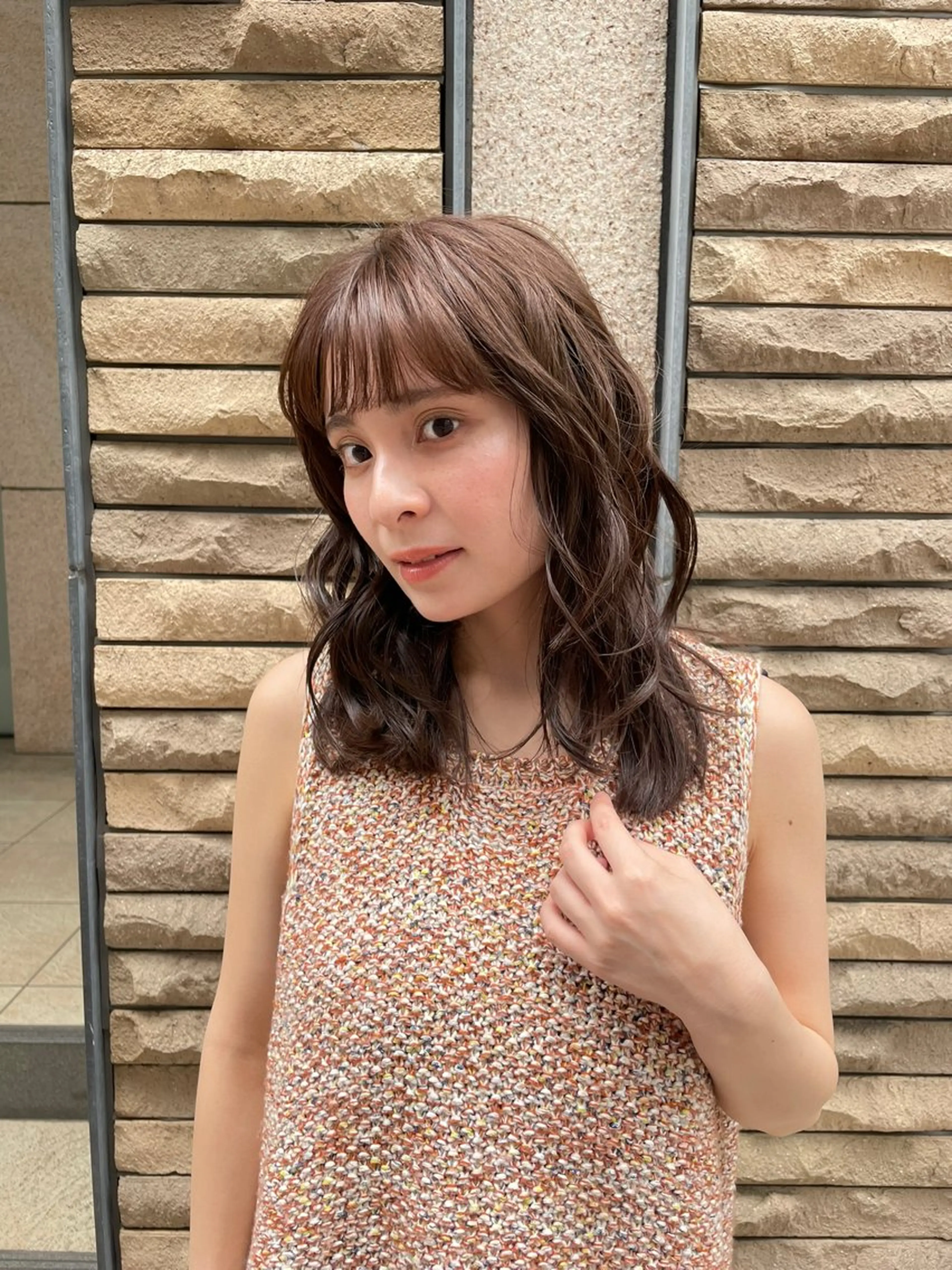 ミディアム ヘアカラー ショートカット♡ 石川優奈のヘアスタイル