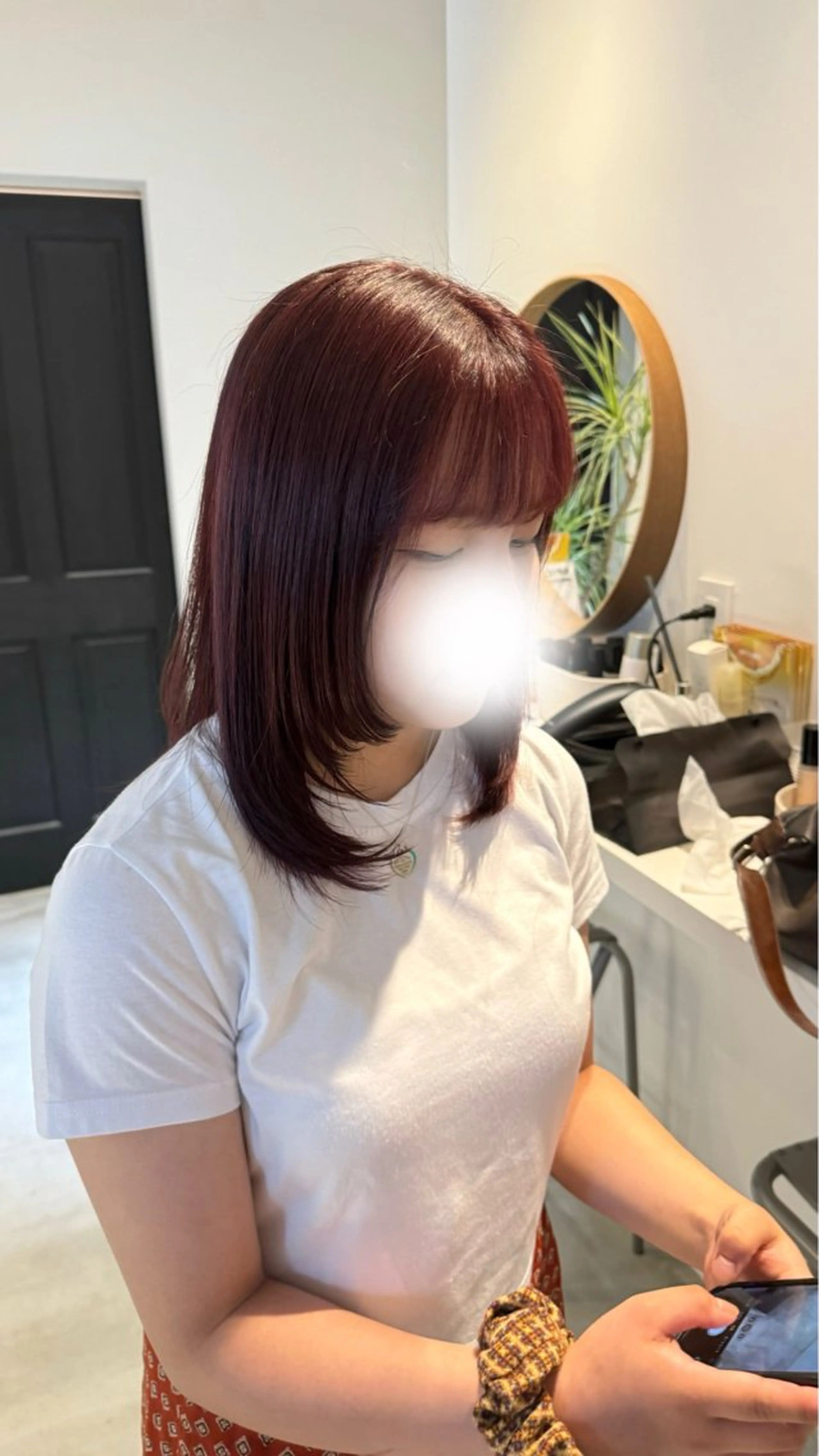 ミディアム カラー レッドカラー 透明感ナチュラル🪞 hanaのヘアスタイル