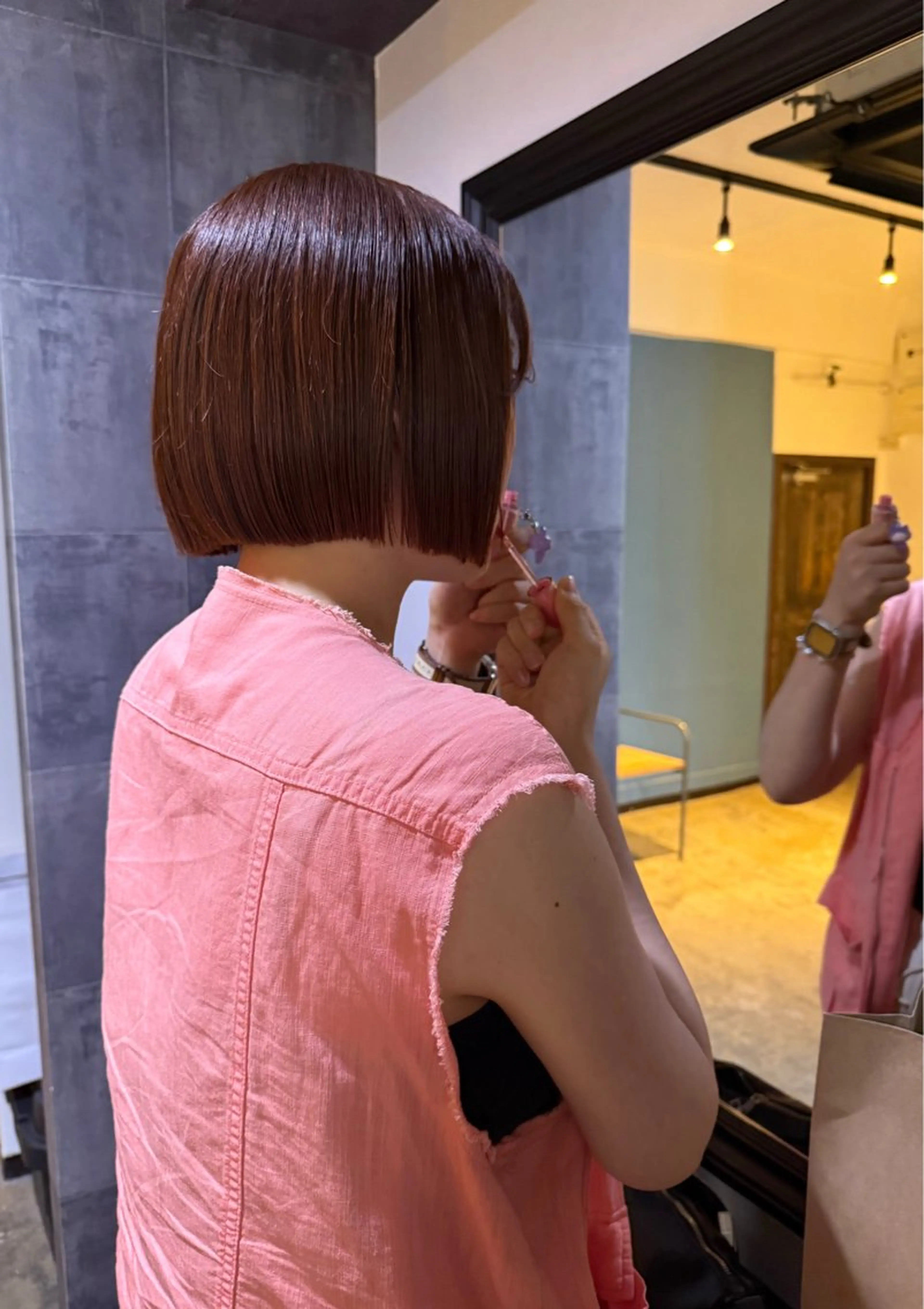 ミディアム カラー カット ヘアカラー トリートメント 森国 凜 /広島美容院のヘアスタイル