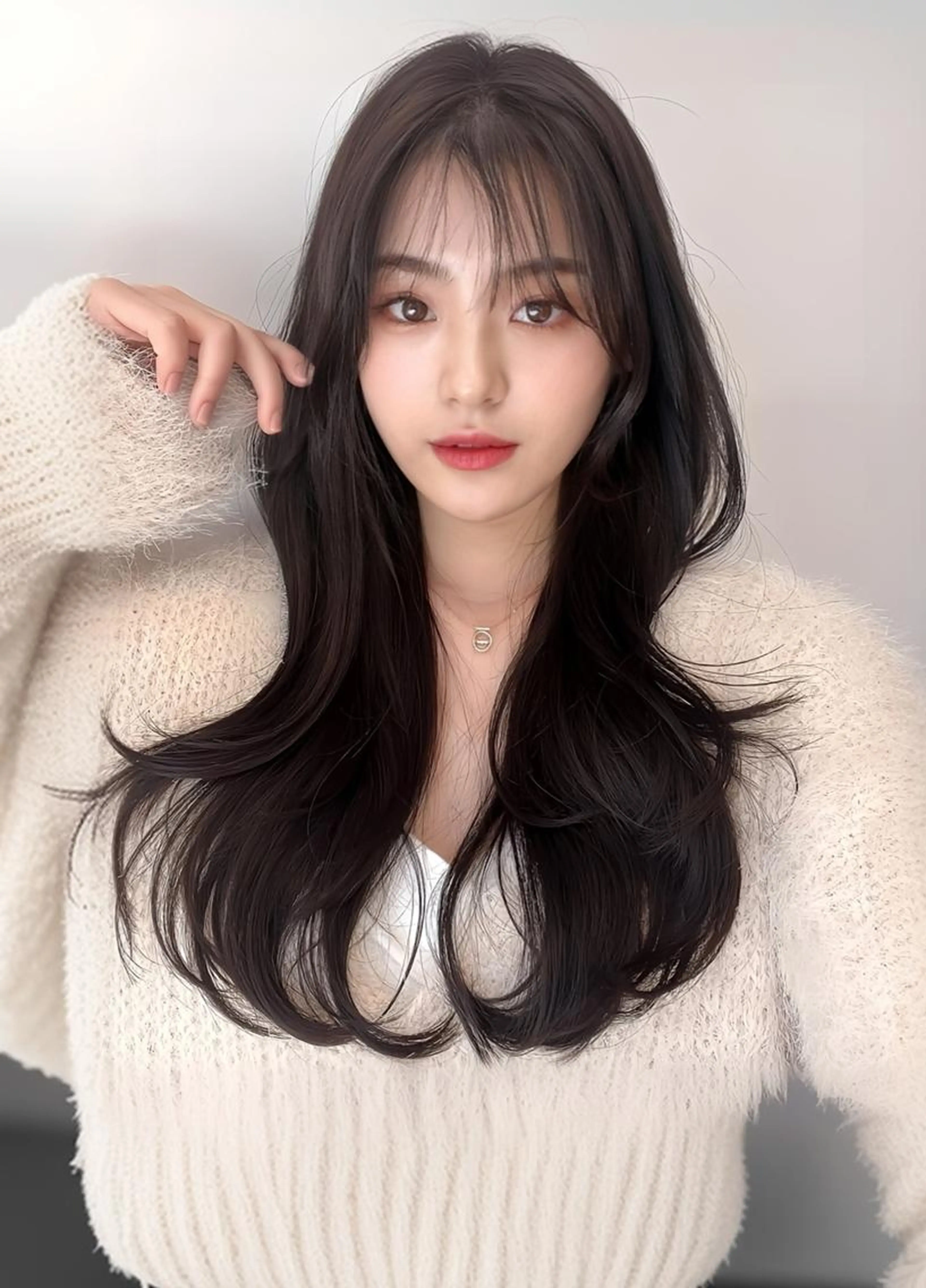 【韓国風】最高級プラチナシールエクステ40枚(47cm)の写真