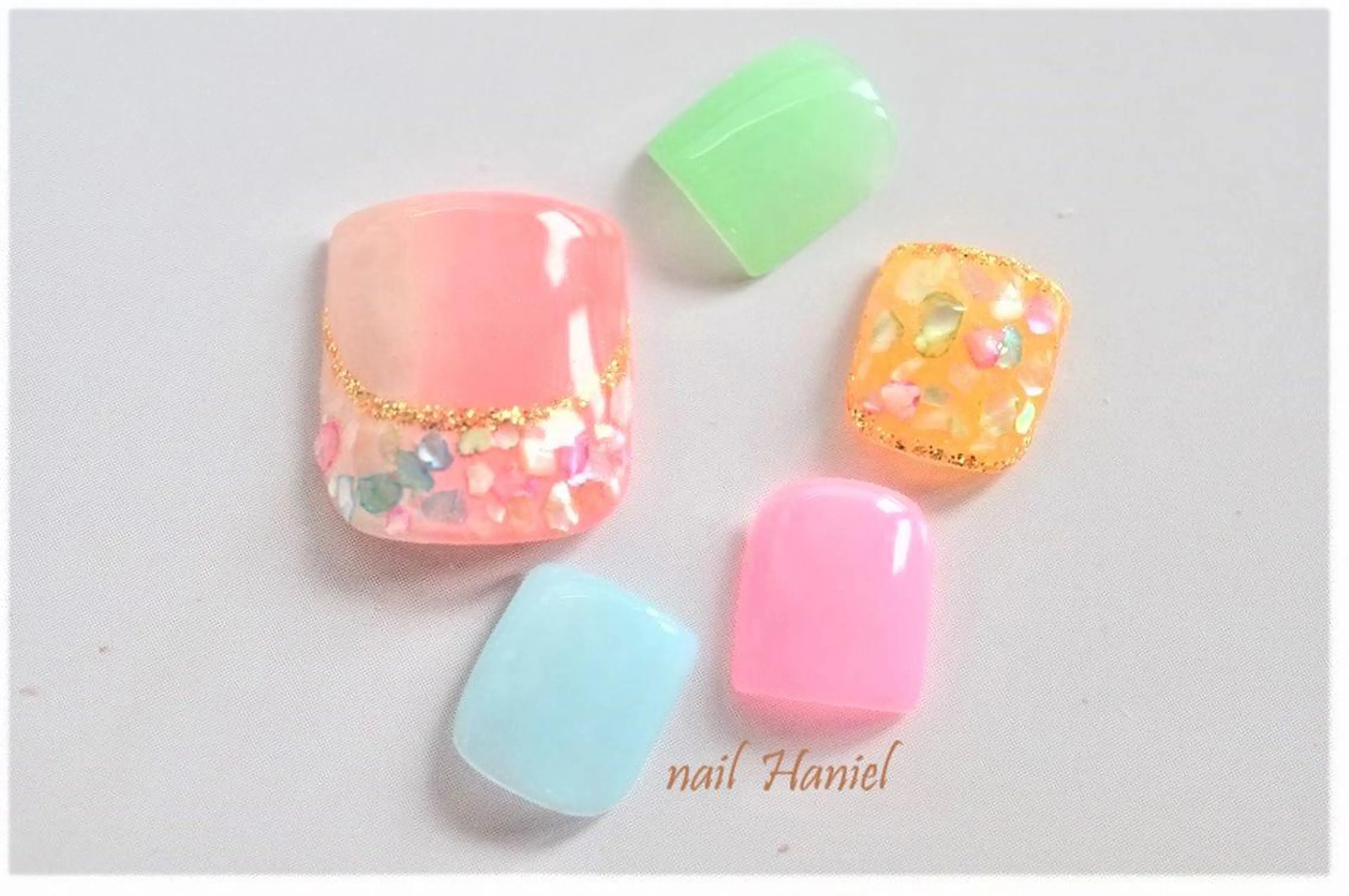 ネイル アートネイル フットネイル ジェルネイル nail Haniel所属・半蔵門サロンハニエル 魅神 ちよのネイルデザイン