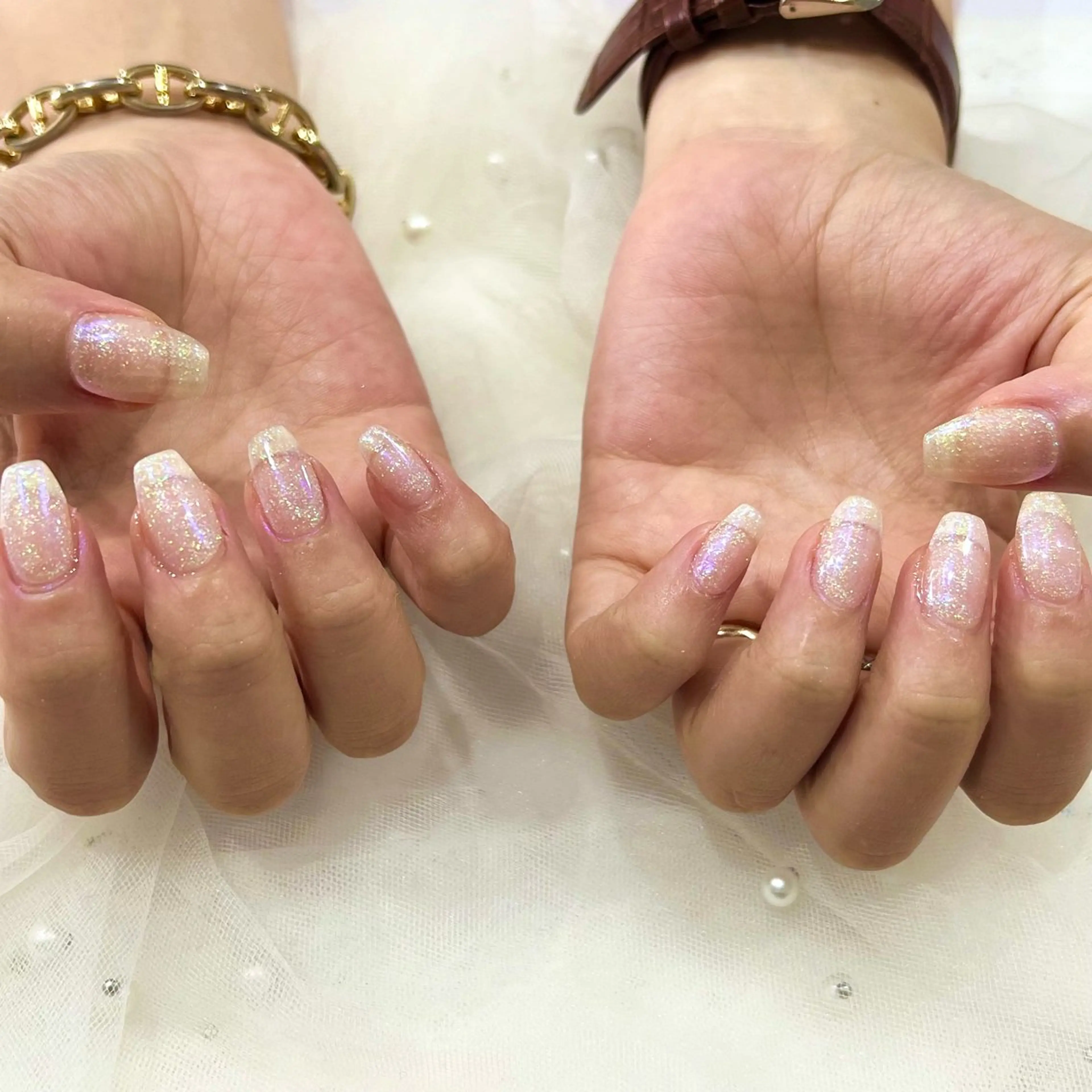 ネイル オーロラネイル ハンドネイル 🧡Shine船橋 鳴海🧡のネイルデザイン