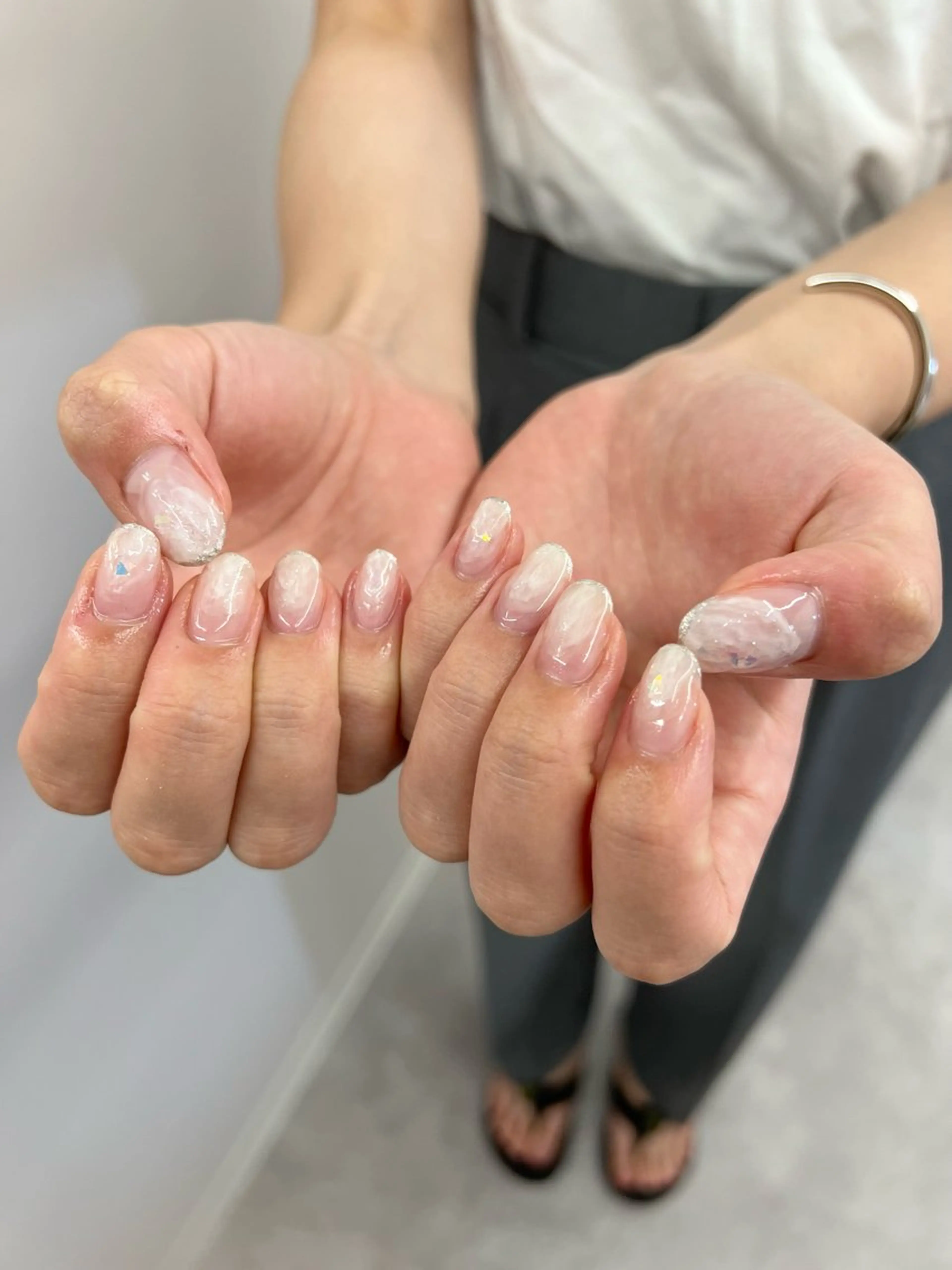 ネイル オーロラネイル クリアネイル ジェルネイル マグネットネイル ニュアンスネイル ハンドネイル ハンドケア Bana_ Nailのネイルデザイン