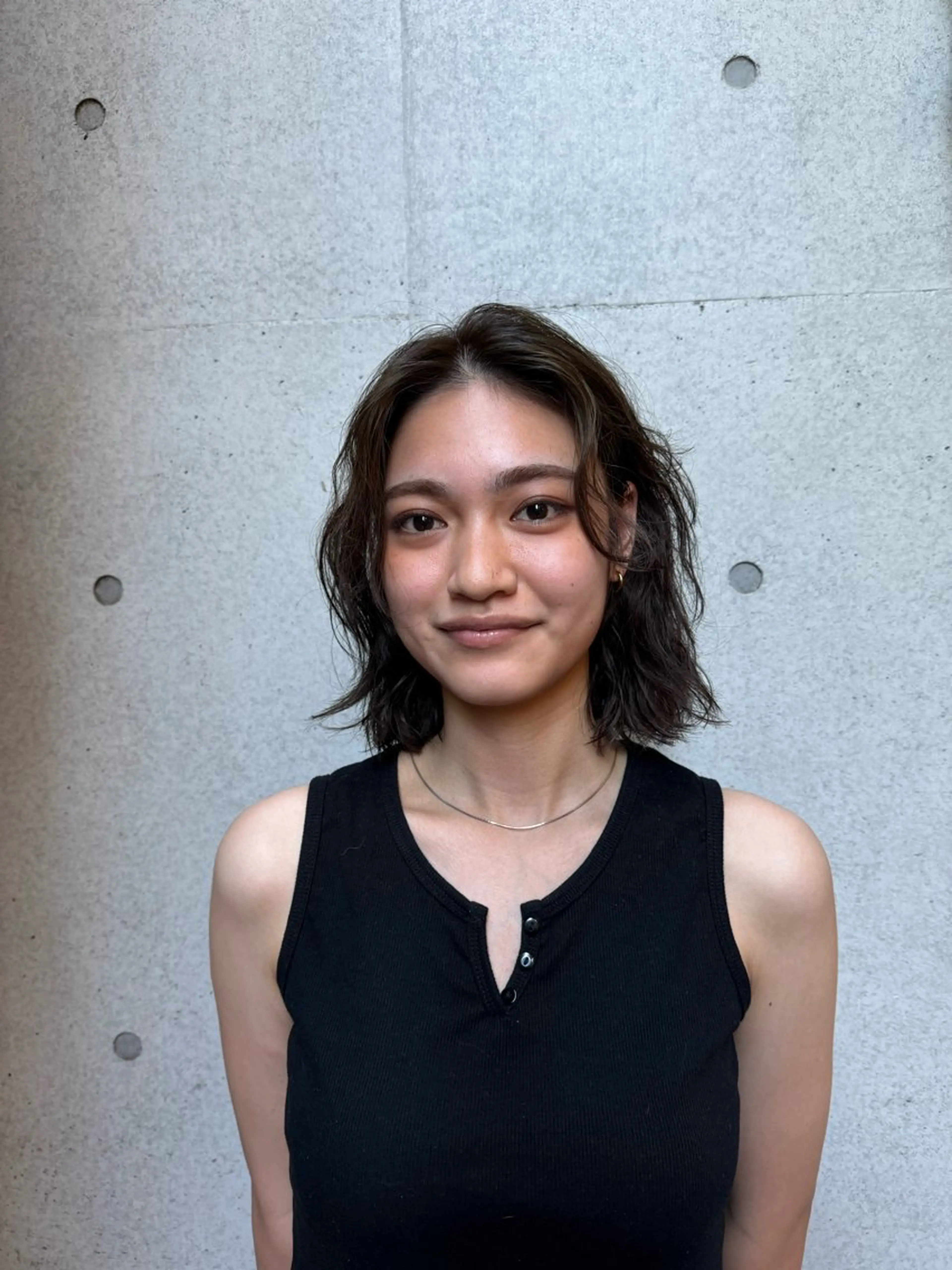 ミディアム カラー パーマ 似合わせカット /パーマ岡本淳平のヘアスタイル