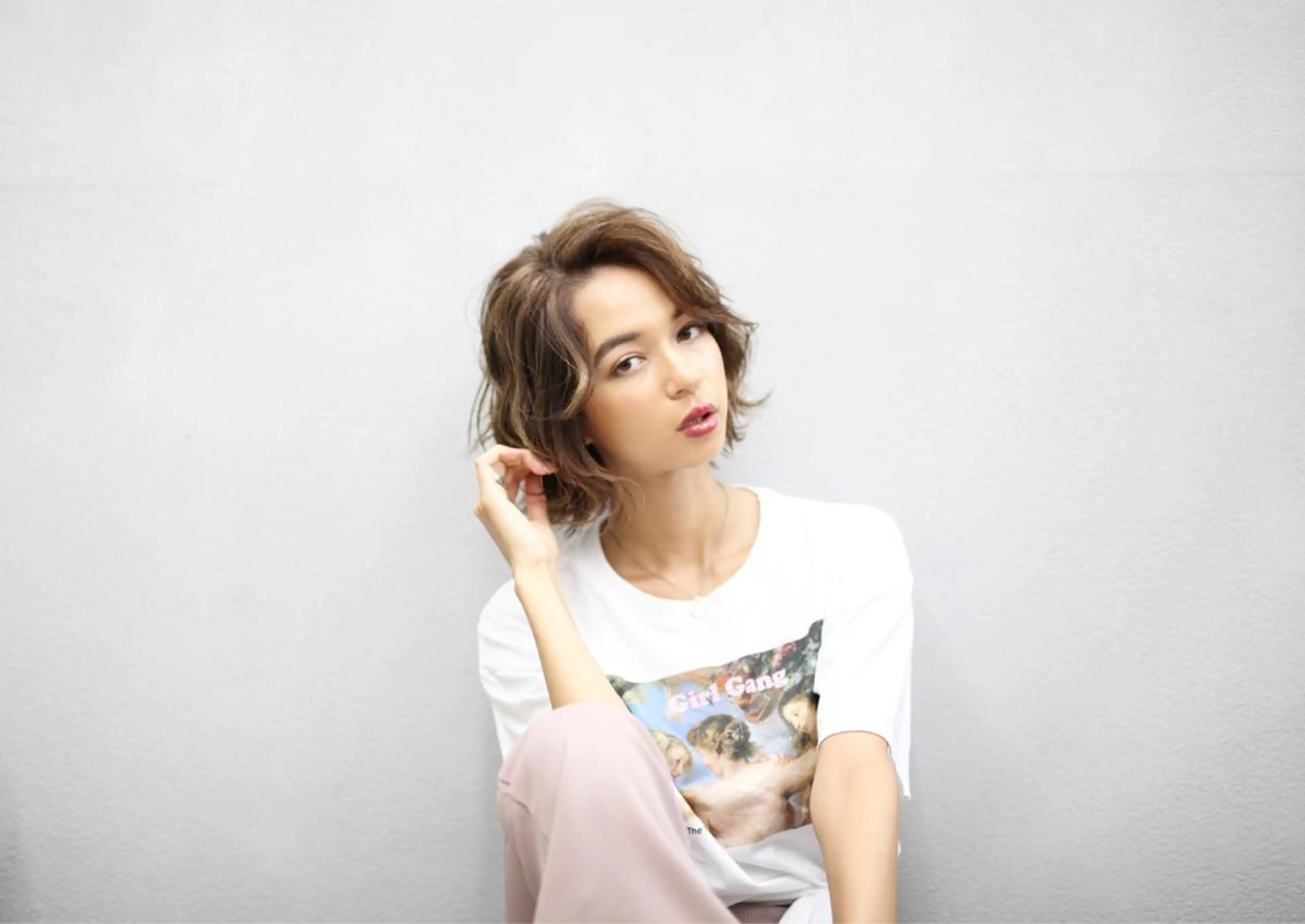 ショート カラー ハイライトカラー ハイライト ショートヘア ボブ/ショート/ 白髪染め/メンズ葛西のヘアスタイル