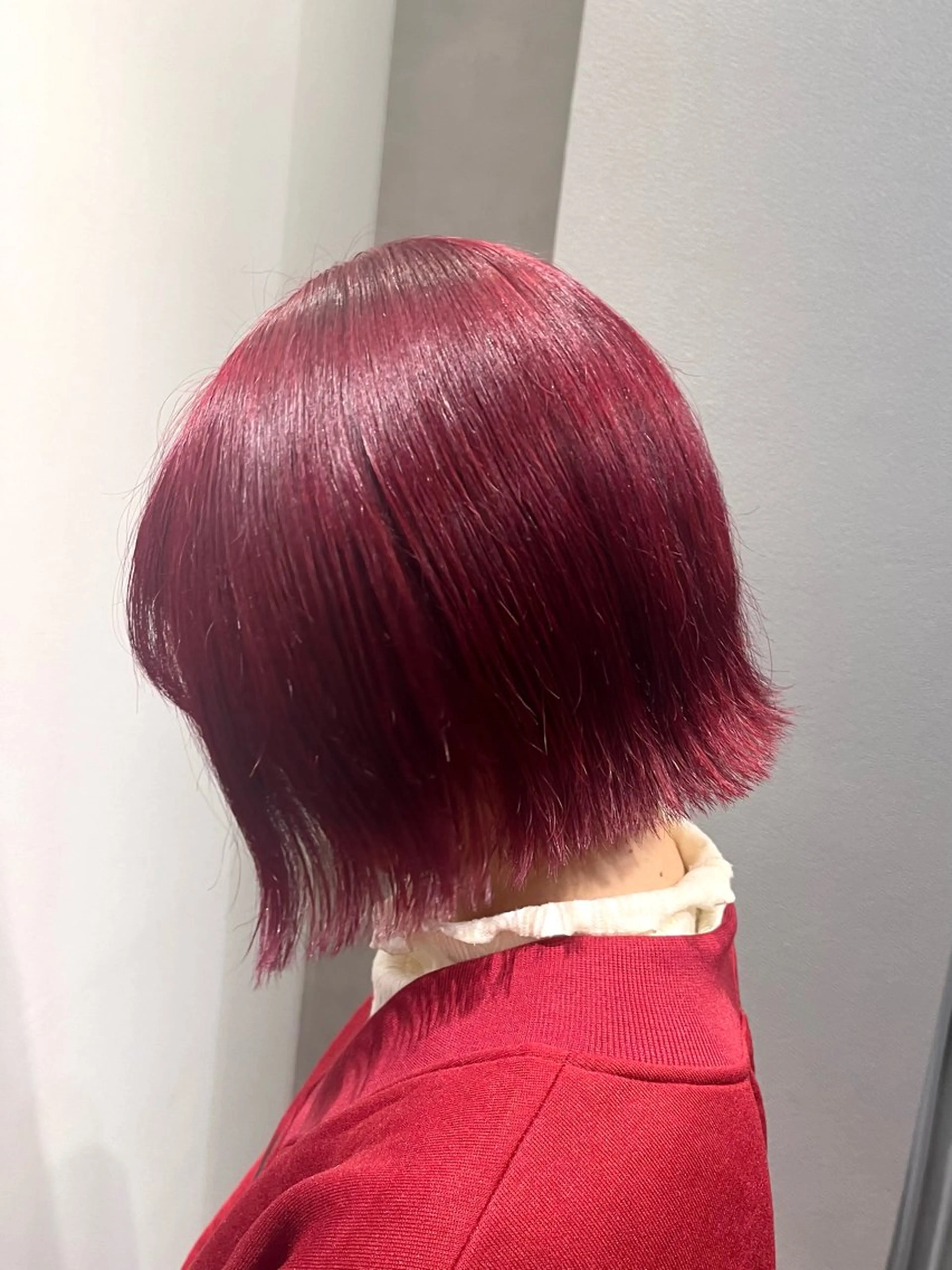 ミディアム ボブ カット ヘアカラー トリートメント 透明感カラー/パーマ 🌀アオノアユミのヘアスタイル
