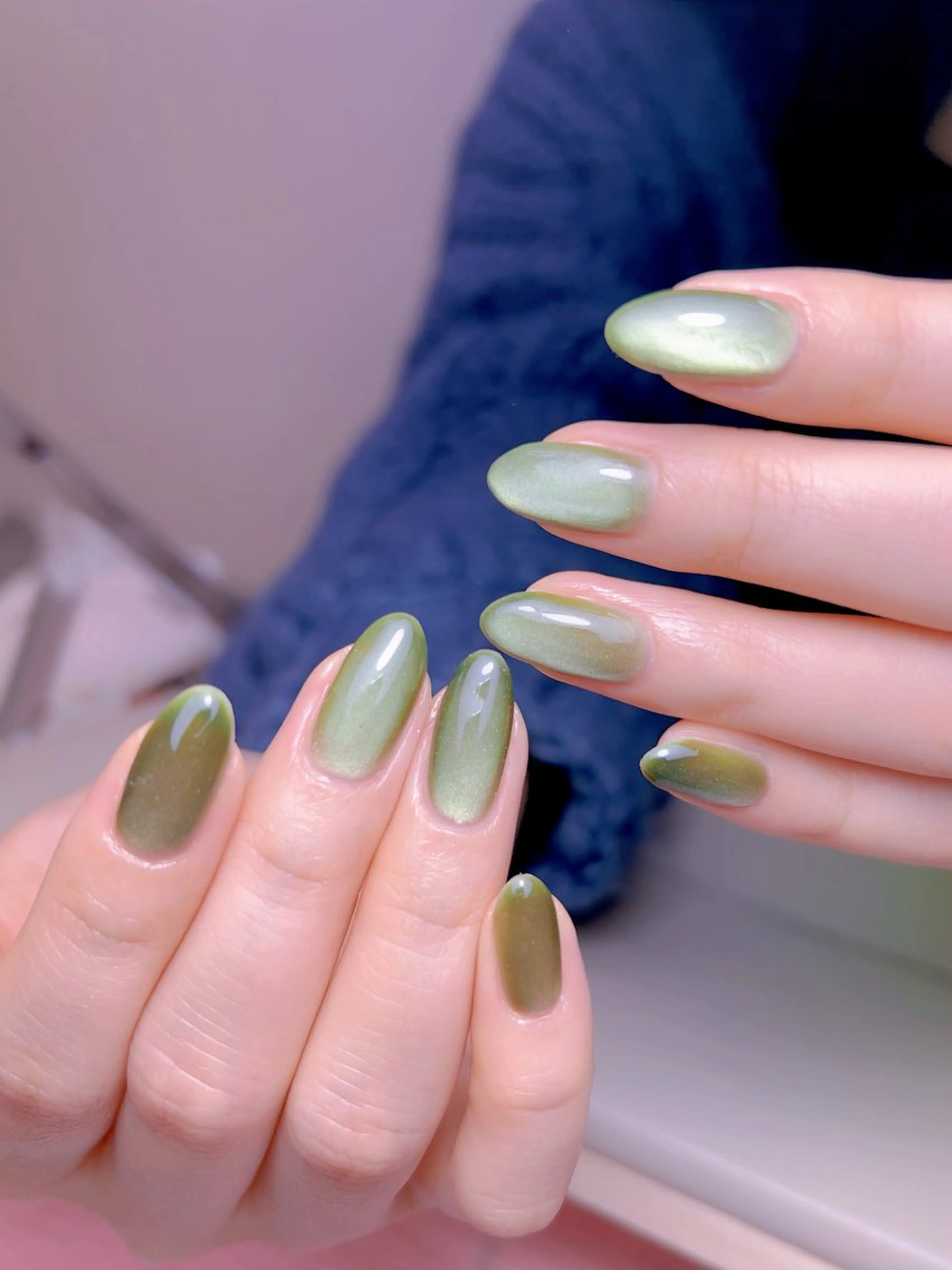 ネイル フレンチネイル ジェルネイル グラデーション 韓国ネイル マグネットネイル ハンドネイル 【長さ出し】 IRIS NAILのネイルデザイン