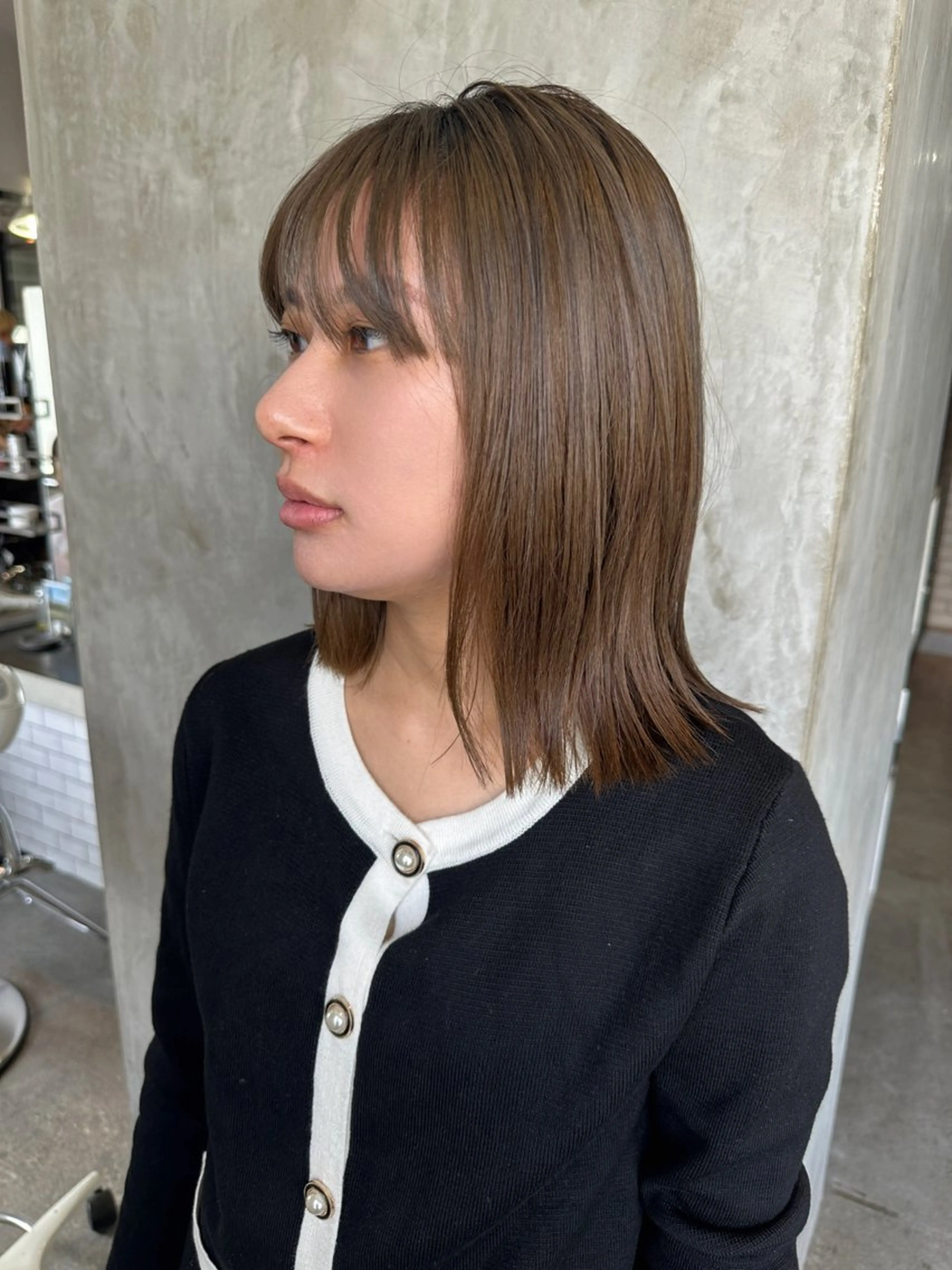ミディアム カラー ヘアアレンジ ベージュカラー ブリーチ カット ヘアカラー トリートメント ヘアセット stylist/蛯谷 珠里のヘアスタイル