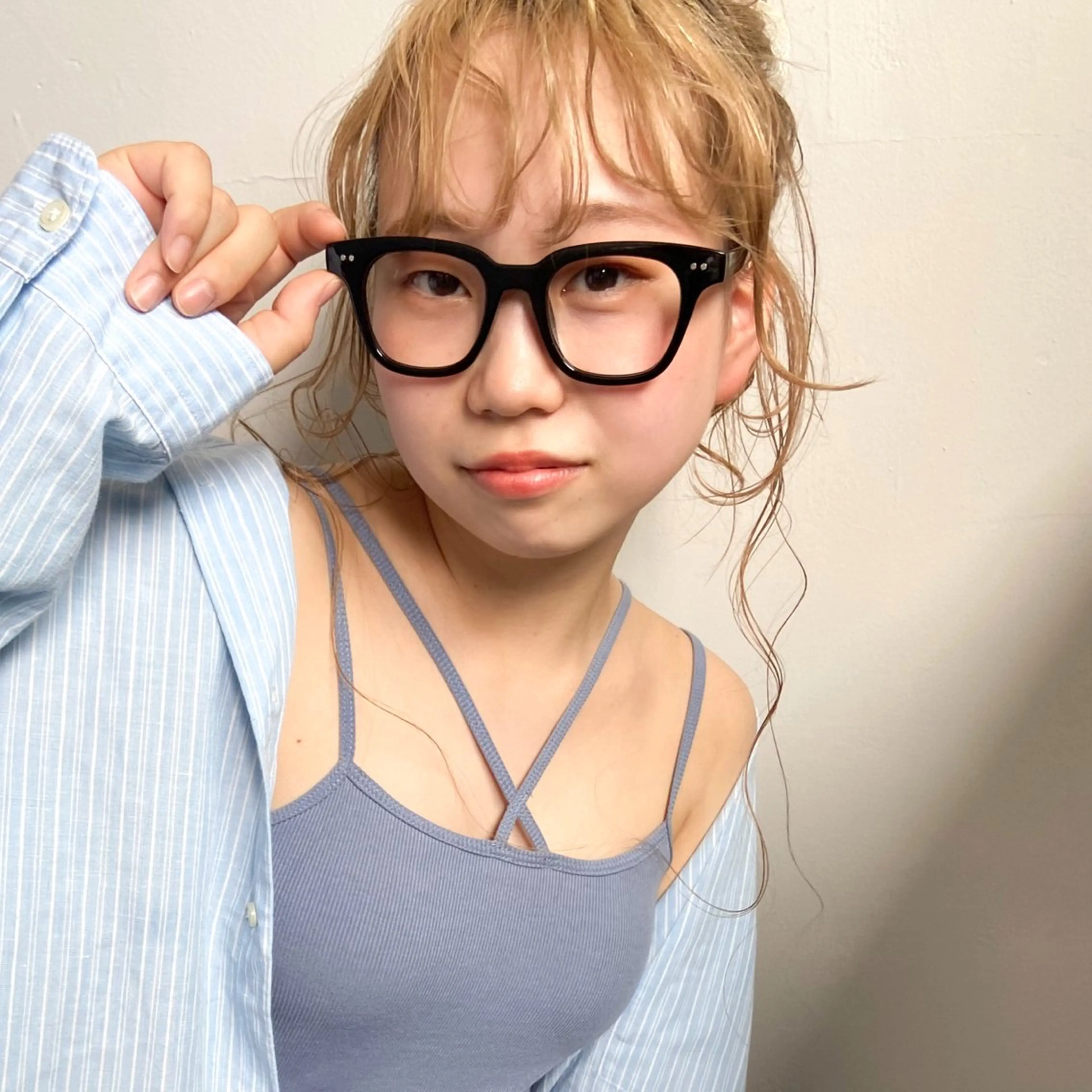 セミロング カラー パーマ ヘアアレンジ セミロングパーマ ベージュカラー ブリーチ ブロンド ブロンドベージュ memoto東三国店 🌼RENA🌼のマツエク・マツパデザイン