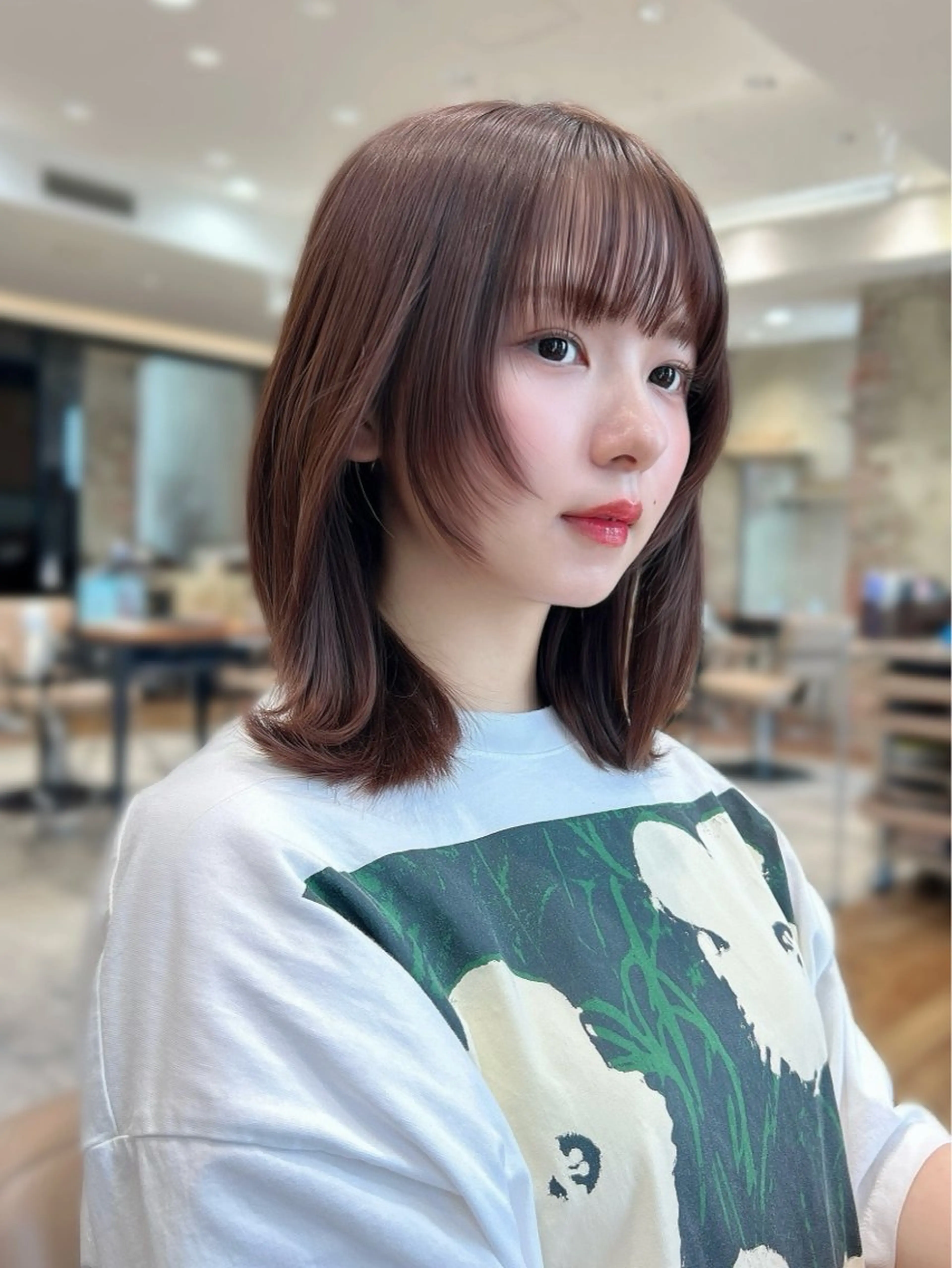 ミディアム カラー カット ヘアカラー トリートメント 新宿✨レイヤーカット 韓国ヘア/坂本亜裟海のヘアスタイル