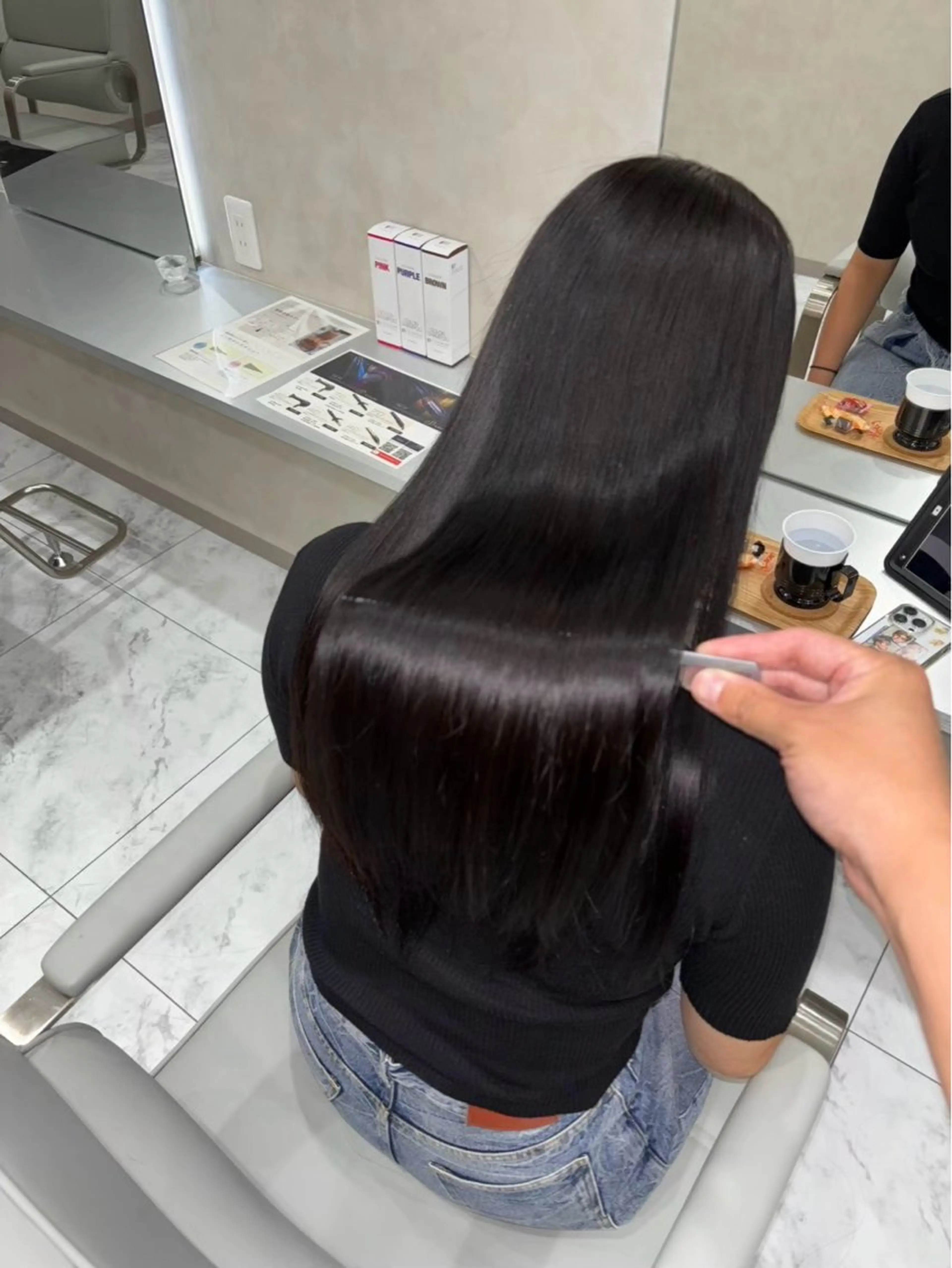 ロング カット ヘアカラー 縮毛矯正 king highlight&extensions梅田所属・髪質改善/似合わ せ/ダブルカラー盛田のヘアスタイル