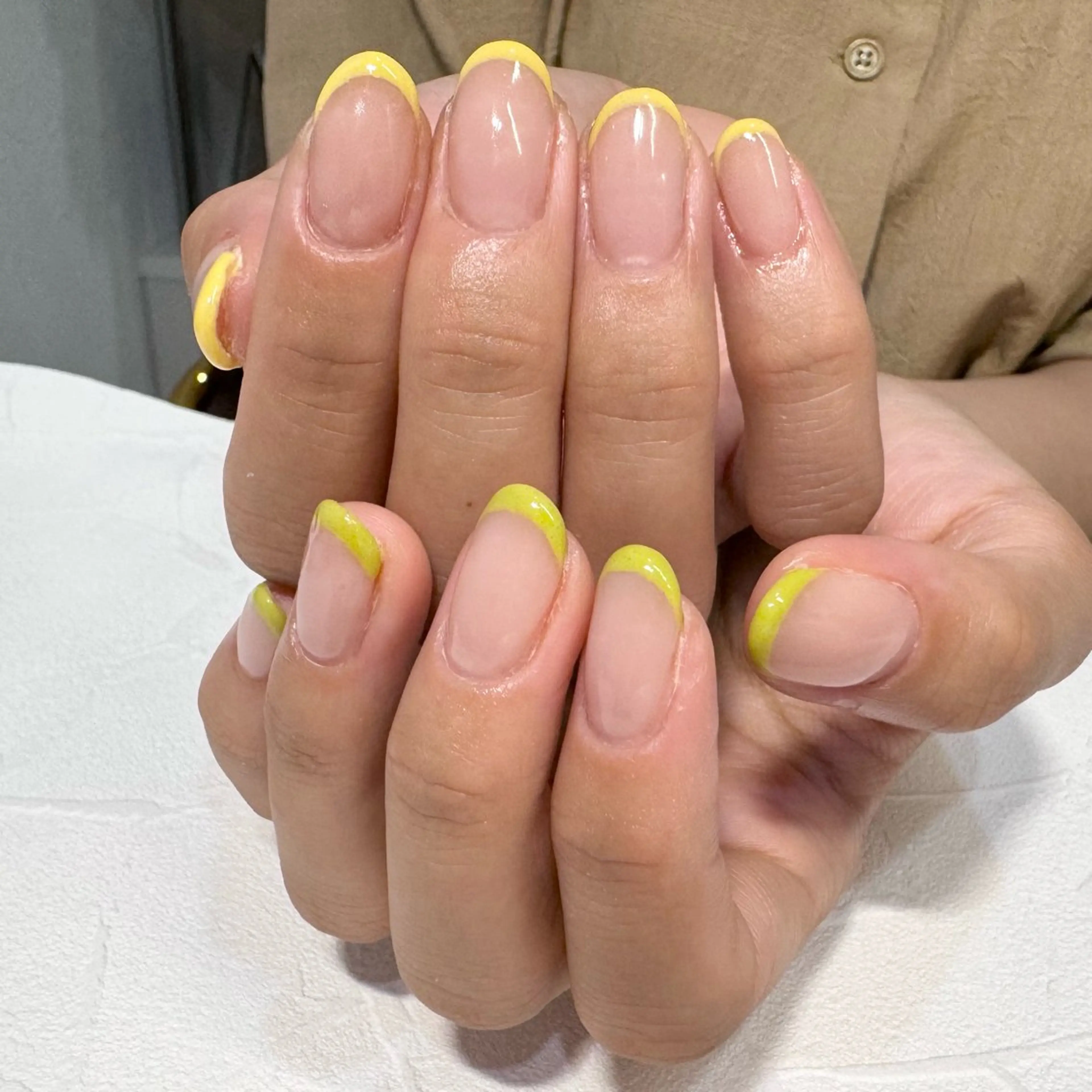 ネイル フレンチネイル ワンカラーネイル RIEKO🍒 ワンホン♡推しネイルのネイルデザイン