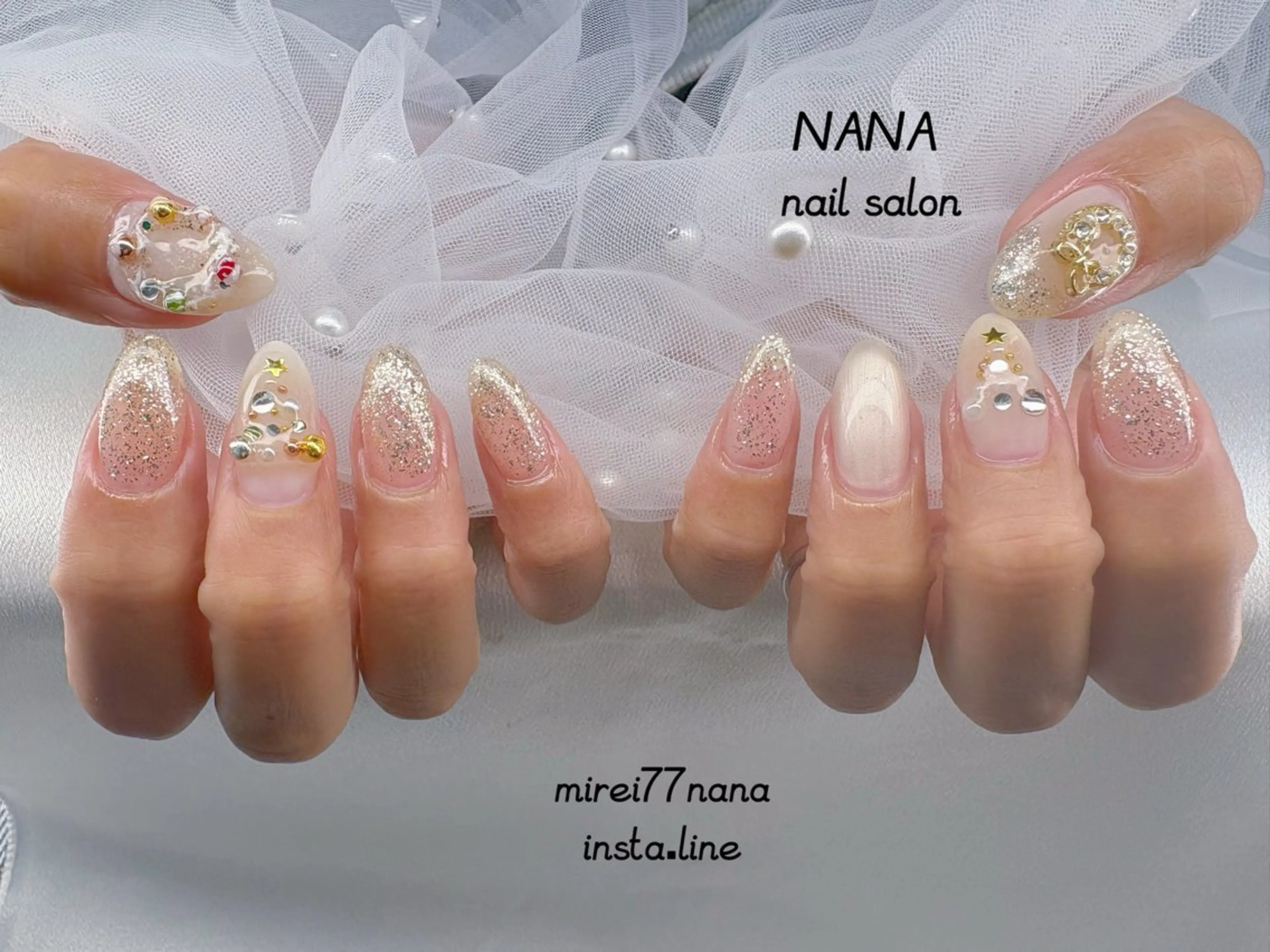 ネイル 冬ネイル クリスマス ハンドネイル NANA nail salonのネイルデザイン