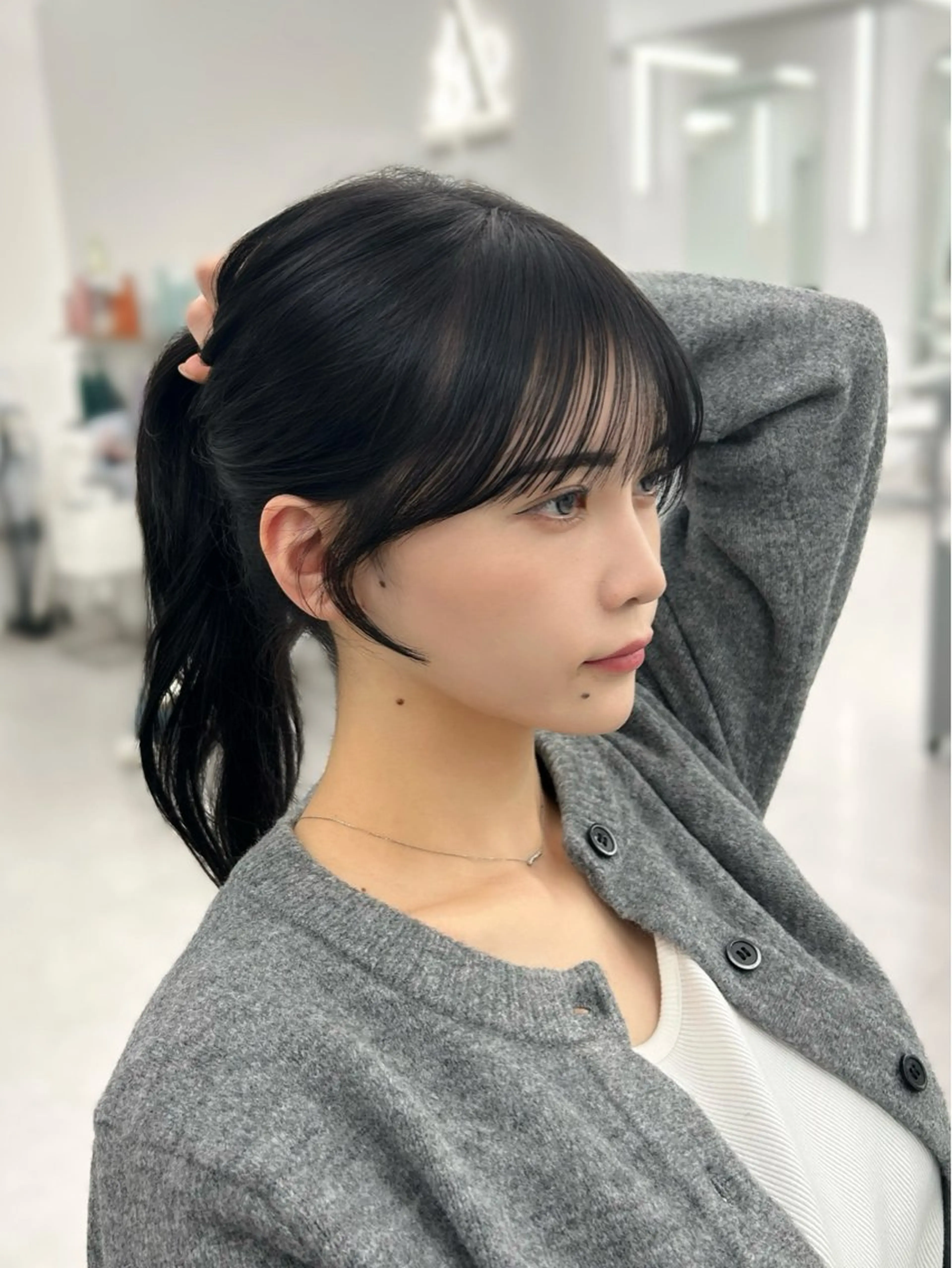 セミロング レイヤーカット 小顔カット カット 韓国ヘア/顔周り ヘアセット/加藤優里のヘアスタイル