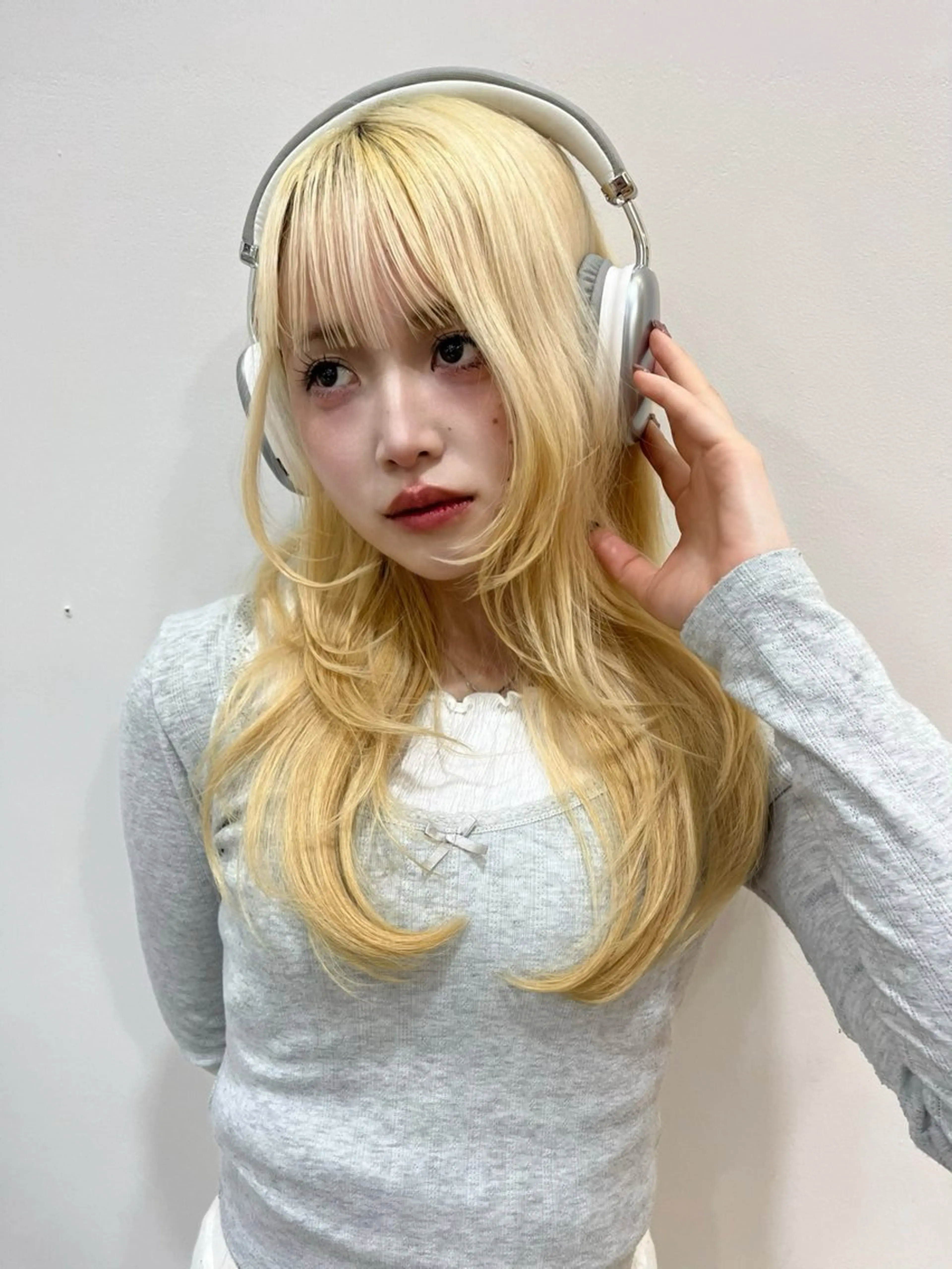 ロング カラー 韓国メンズ特化 ダウン・毛流れパーマのヘアスタイル