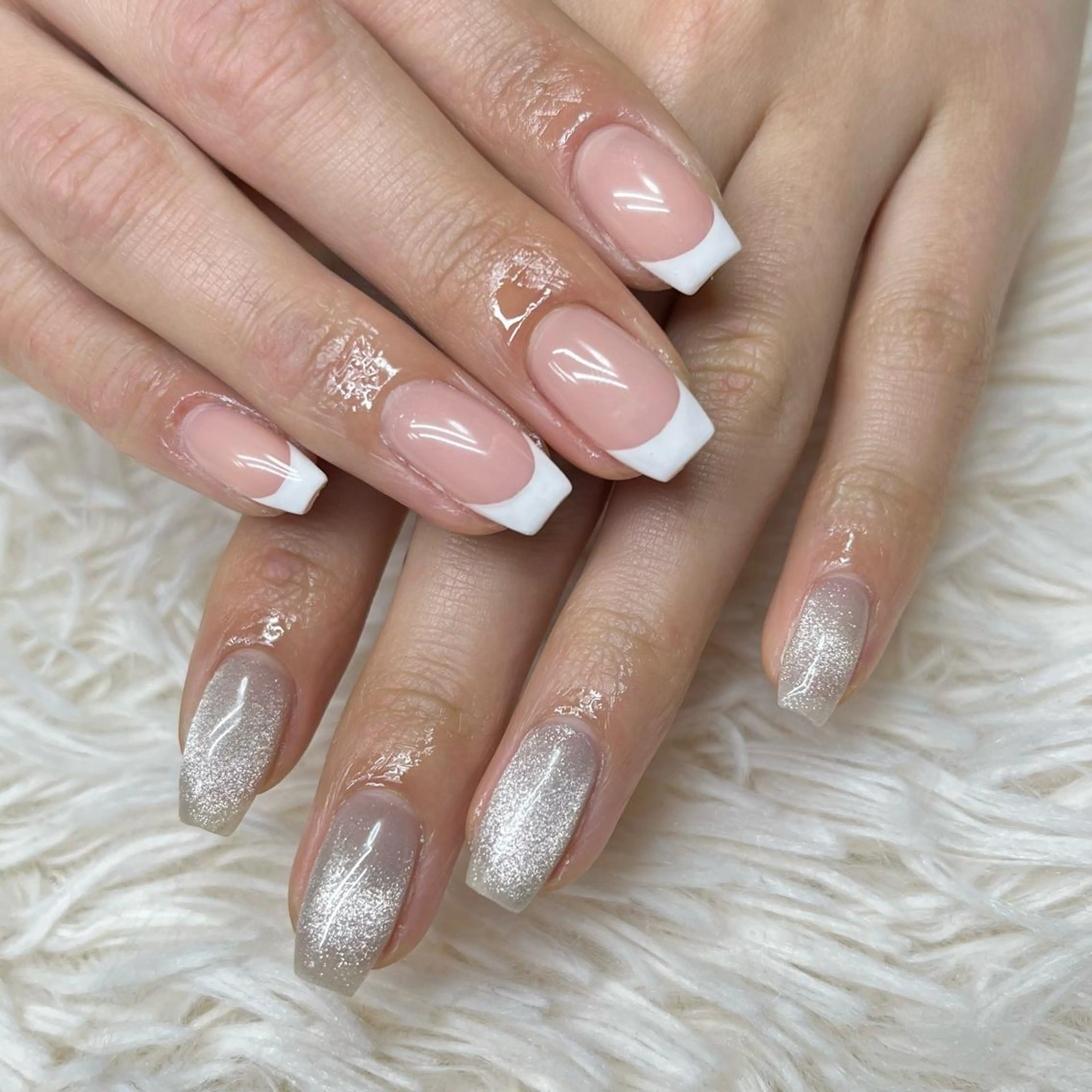 ネイル アートネイル クリアネイル フレンチネイル ジェルネイル ガラスフレンチ ハンドネイル 🐕‍🦺Yappy 💗A-tanのネイルデザイン