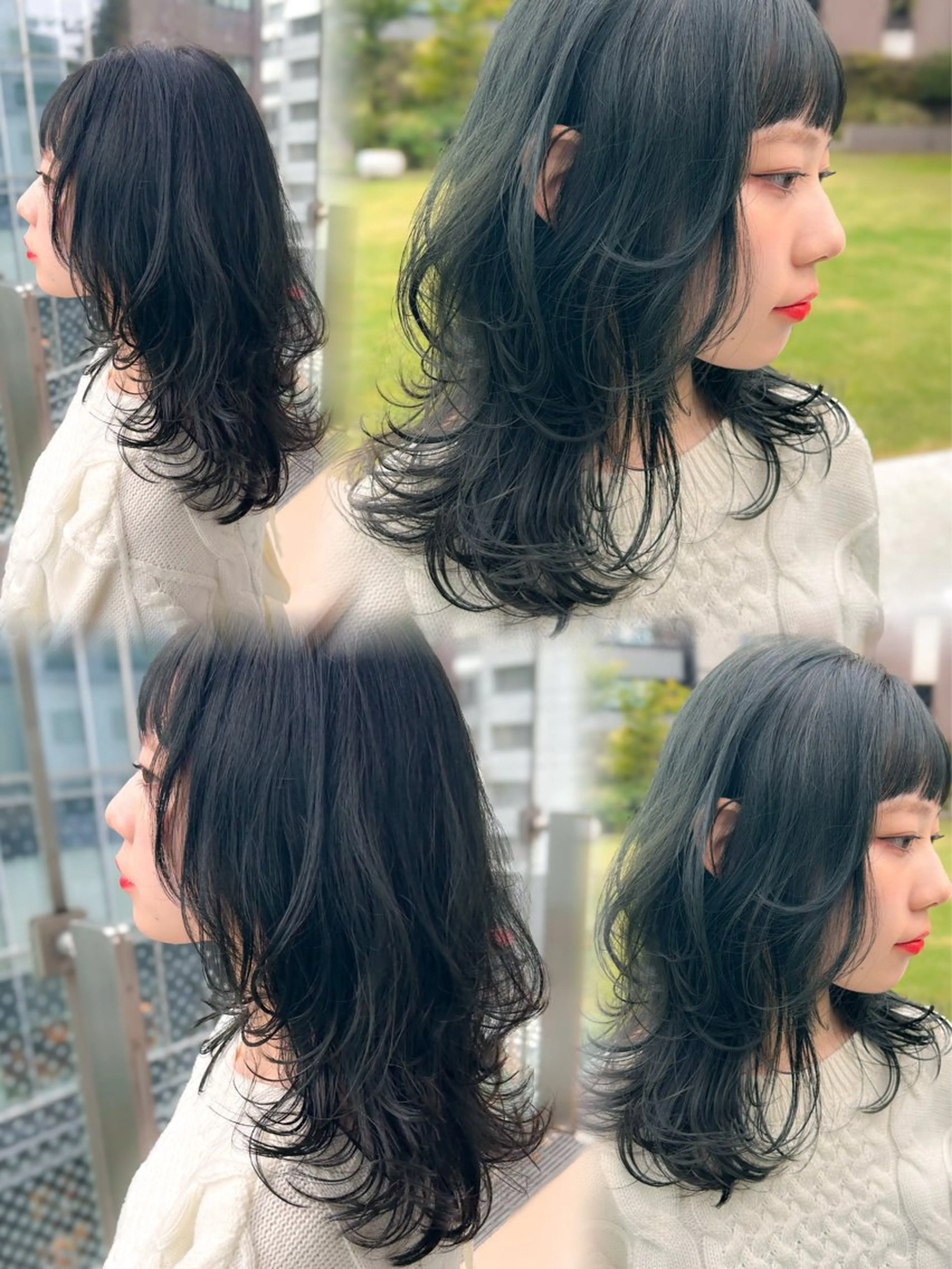 ミディアム カラー カット ヘアカラー トリートメント ヘッドスパ 顔周りレイヤー/ボブ 銀座✨中野まさひろのヘアスタイル
