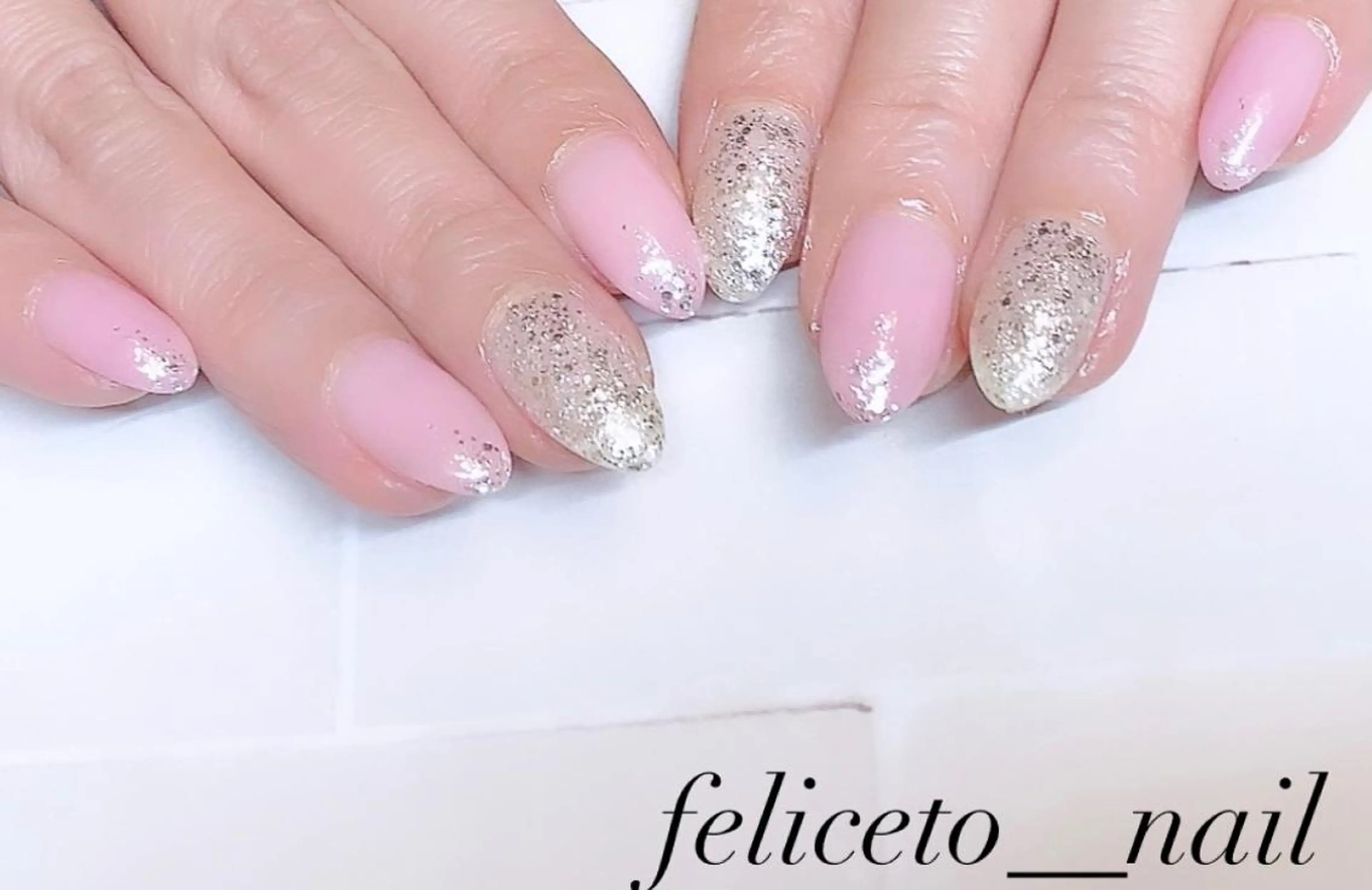 ネイル ラメ(グリッター) ピンク シルバー feliceto_nail所属・Honokaホノカ nailのエステ・リラクイメージ