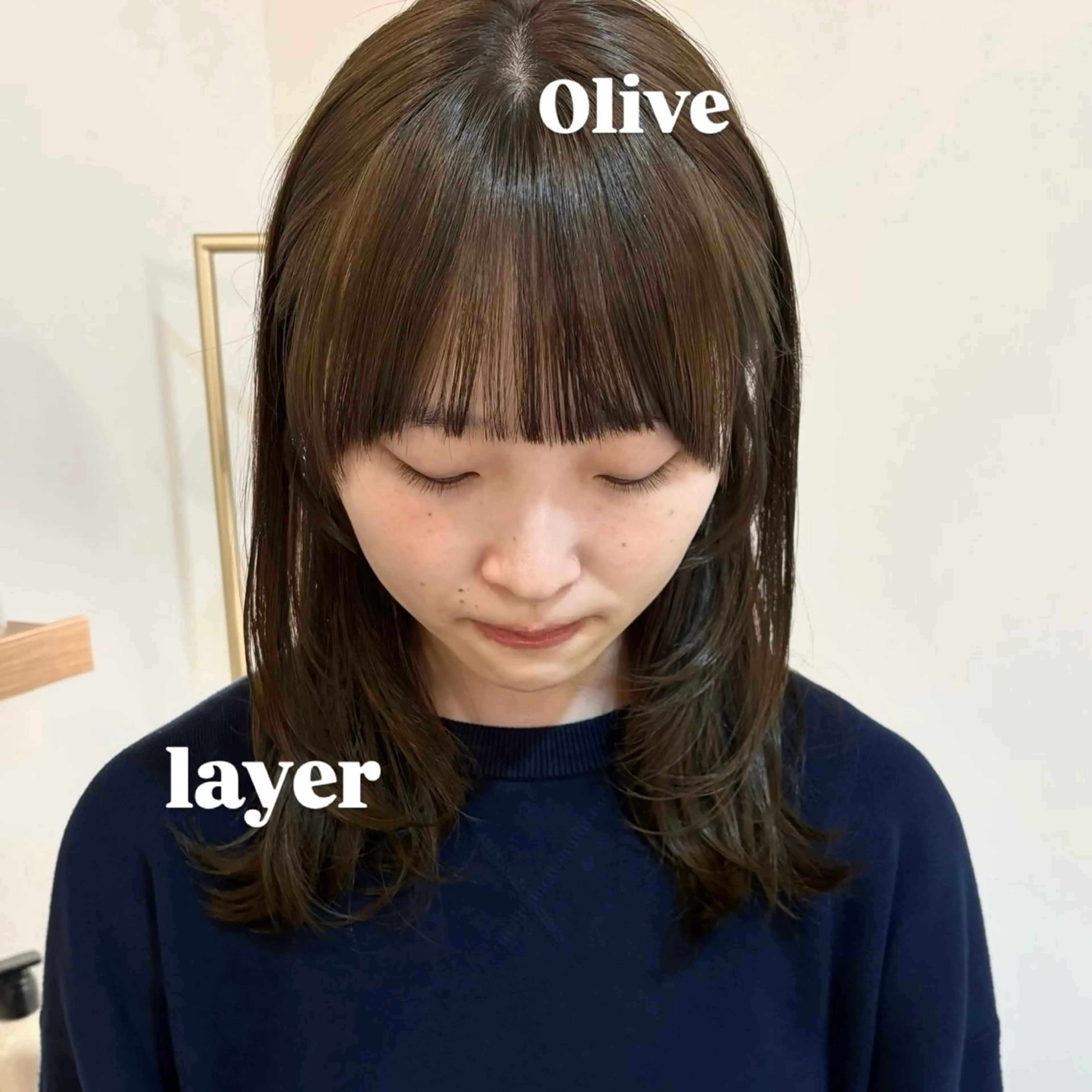 ミディアム カット ヘアカラー トリートメント 似合わせ/透明感 /レイヤー/りほ🤍のヘアスタイル