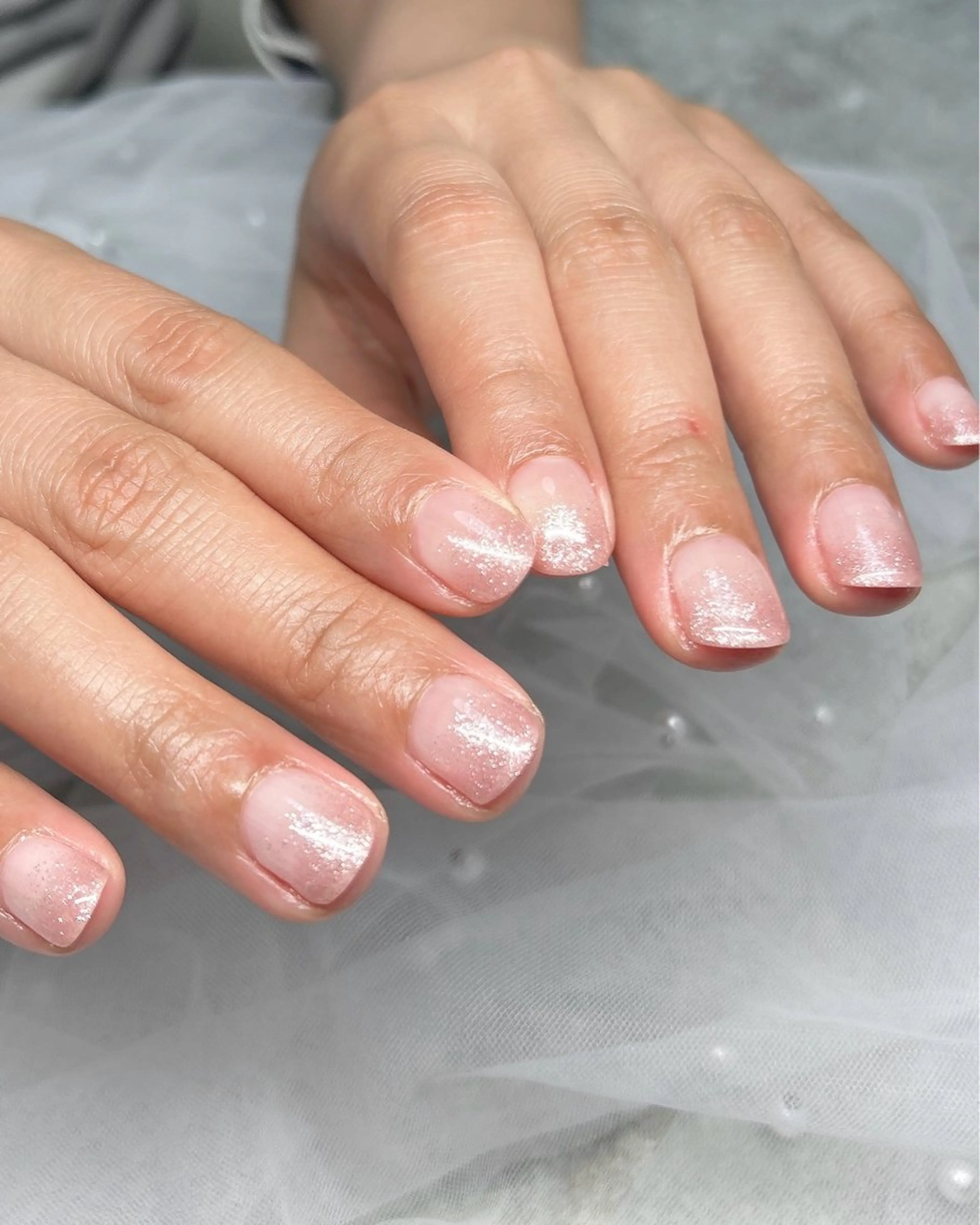 ネイル 桜ネイル グラデーション ラメ(グリッター) ハンドネイル ten nail salon　かえでのネイルデザイン