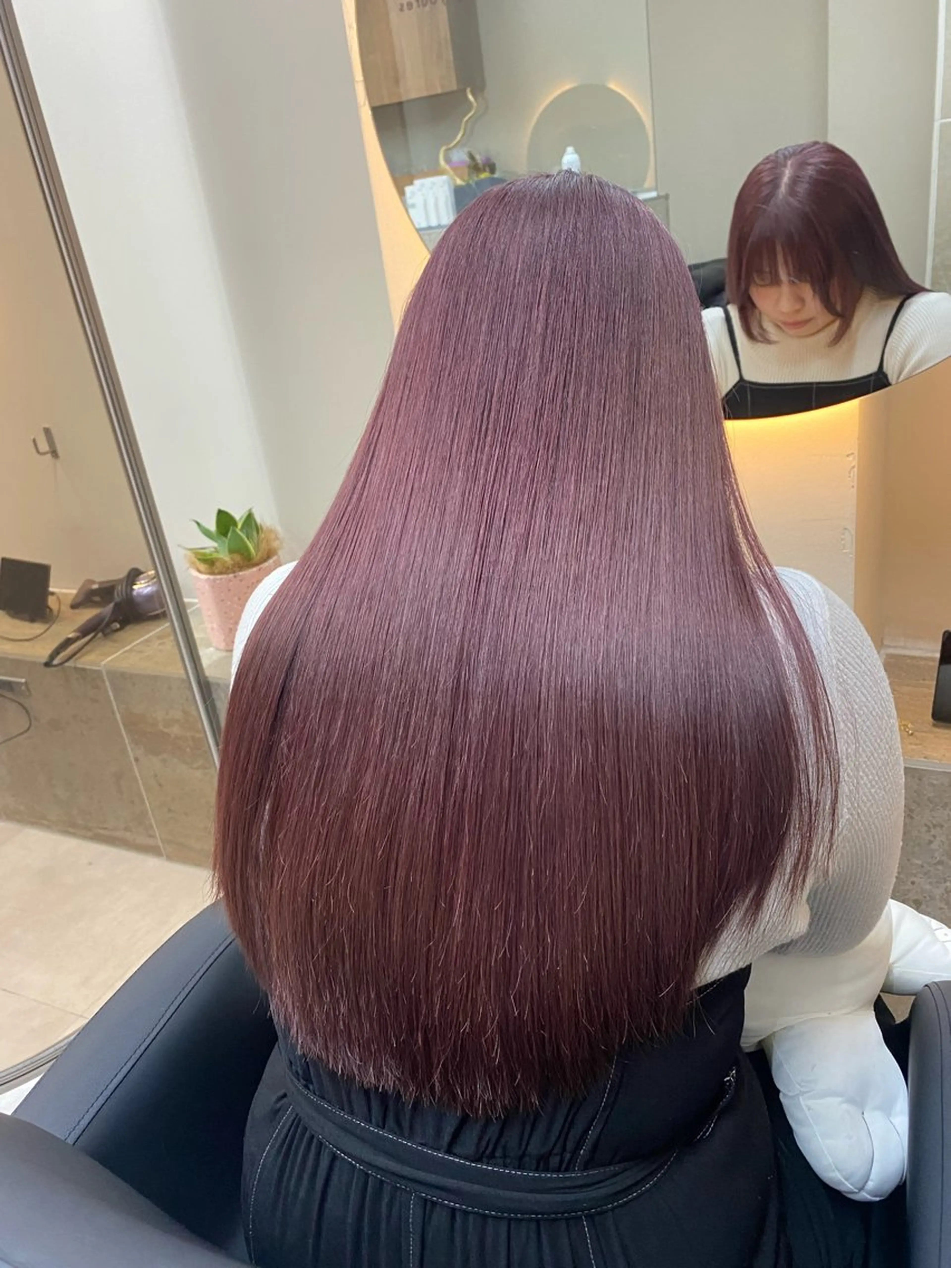 ロング カラー ベージュカラー ピンクカラー ピンクベージュ 髪質改善 ハイトーン／美髪矯正 ✨ワタル✨のヘアスタイル
