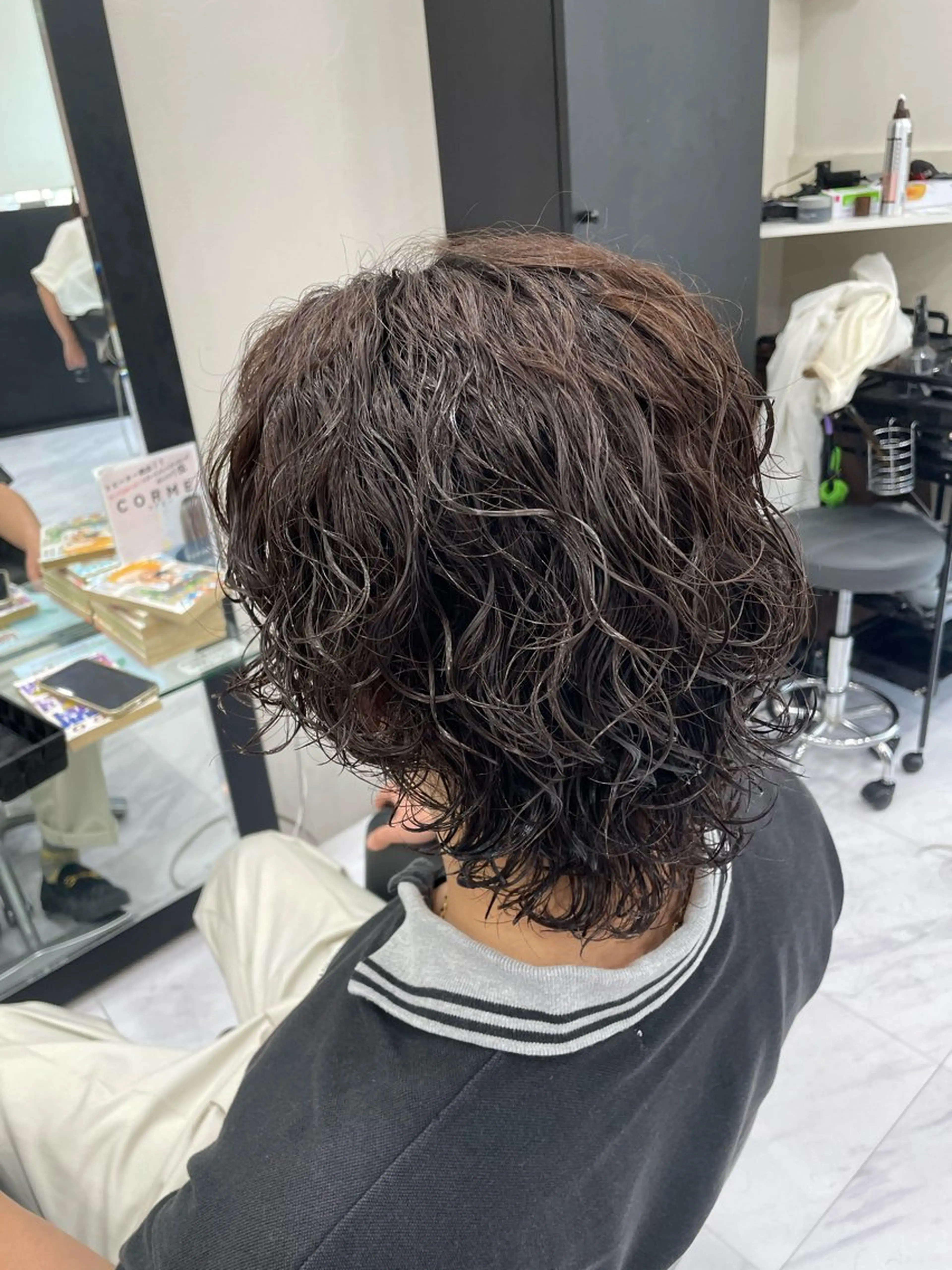 パーマ メンズ カット パーマ トリートメント 🐥くまがい💛 ダブルカラー／パーマのヘアスタイル