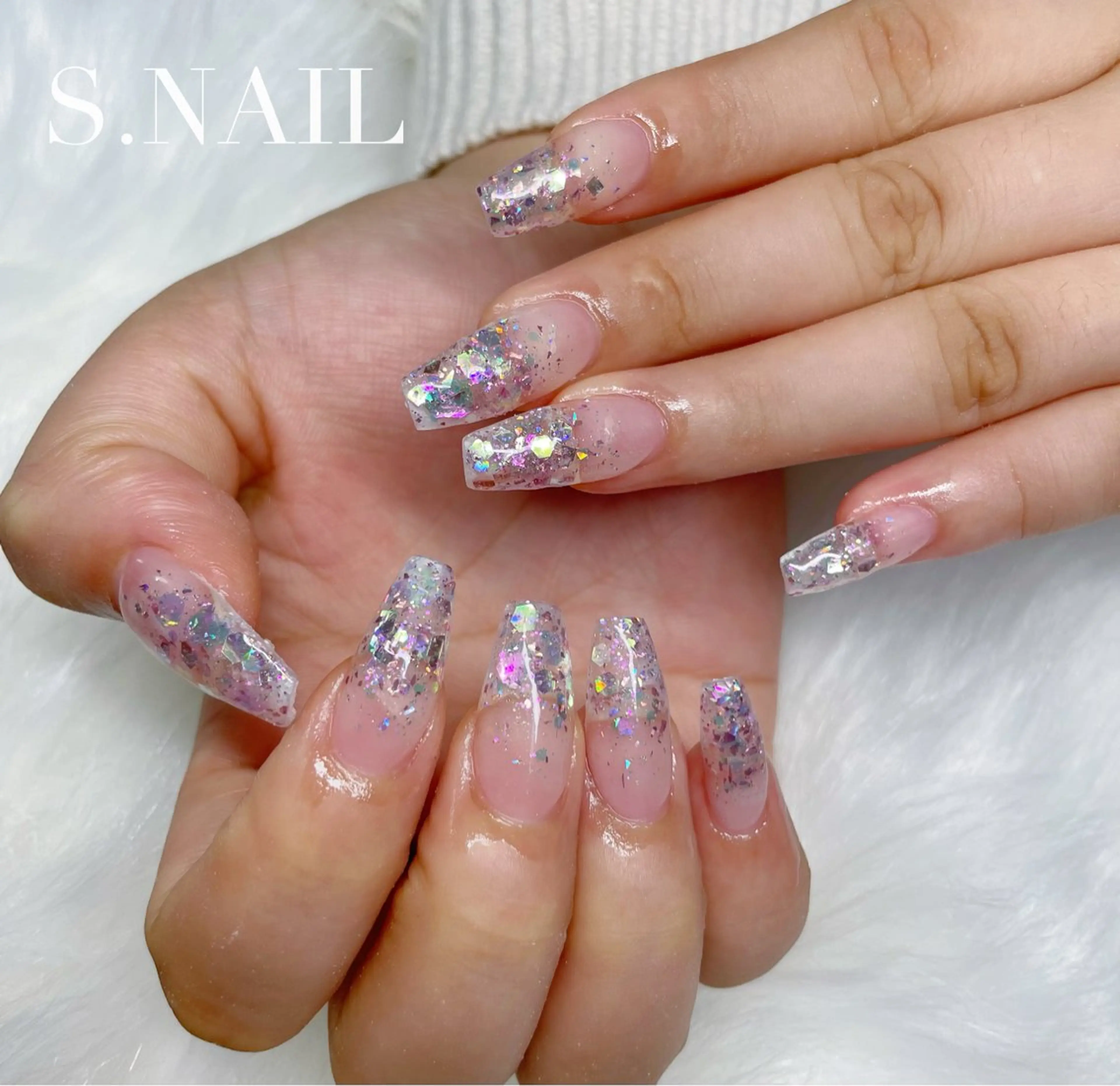 ネイル グラデーション ラメ(グリッター) ラメグラデーション ハンドネイル S♡NAIL所属・S.NAIL Suuのネイルデザイン