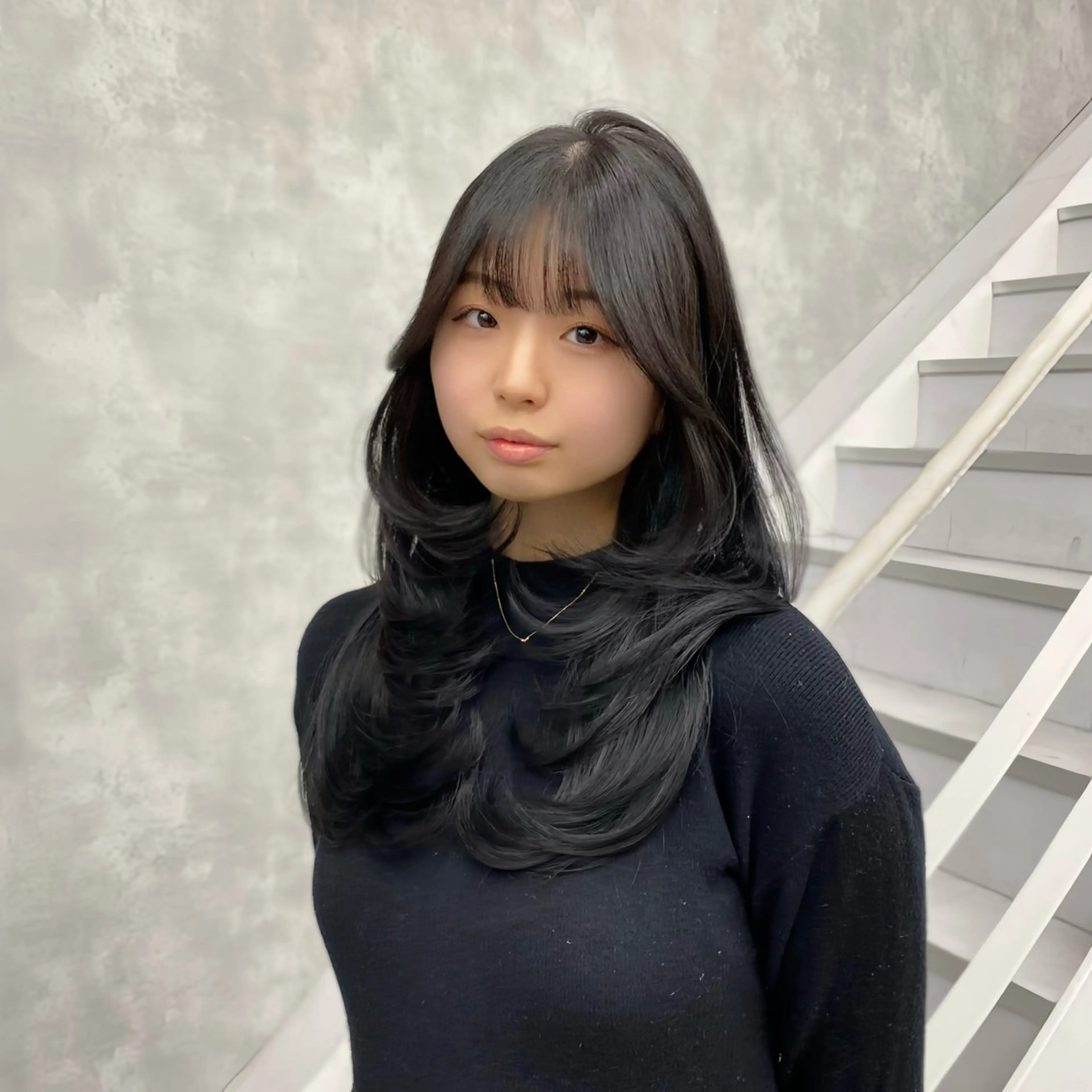 ロング カラー レイヤーカット レイヤー/艶カラー /韓国ヘア/高松のヘアスタイル