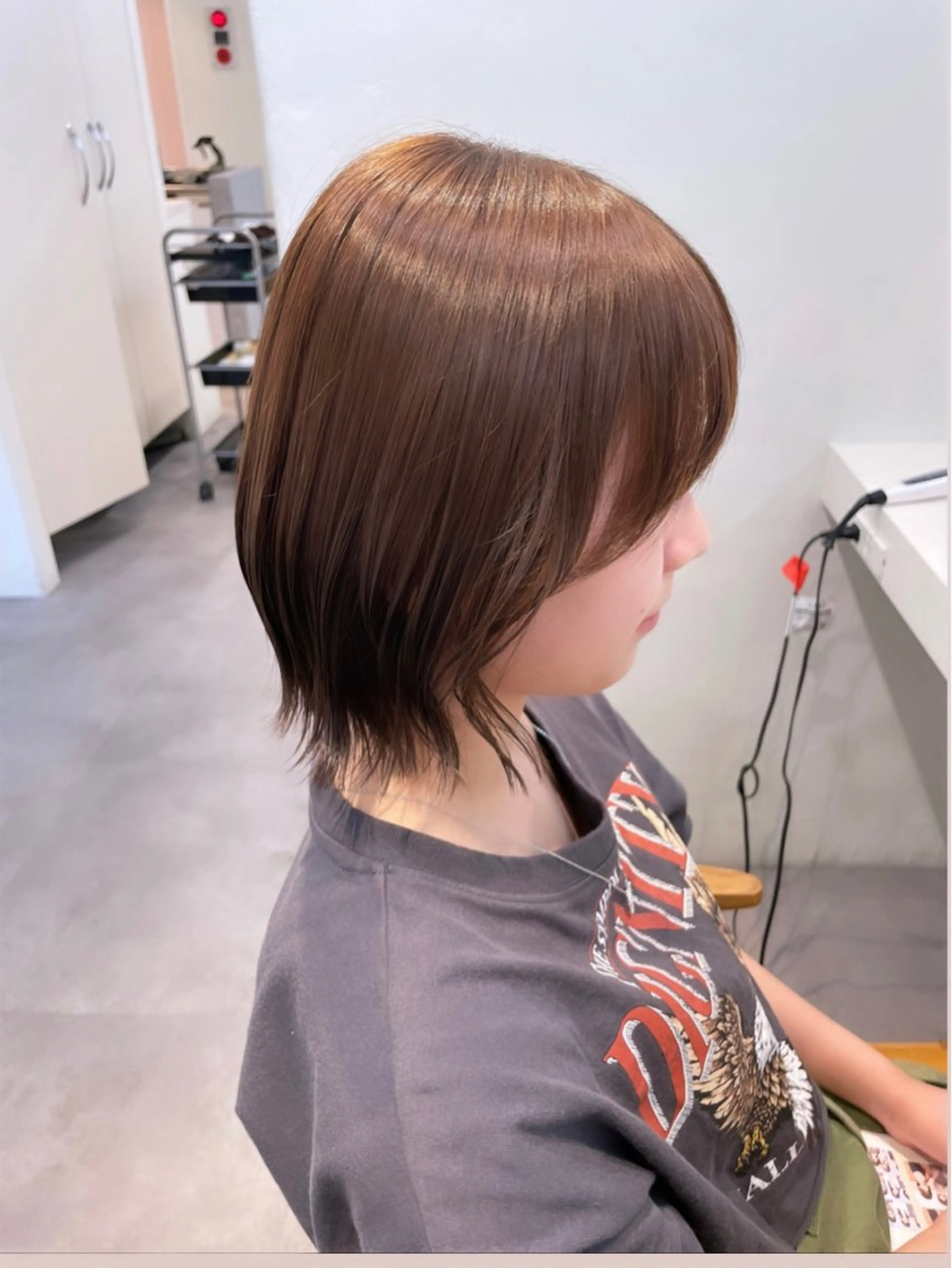 ミディアム カラー ブラウンカラー ヘアカラー トリートメント 若月 あやかのヘアスタイル