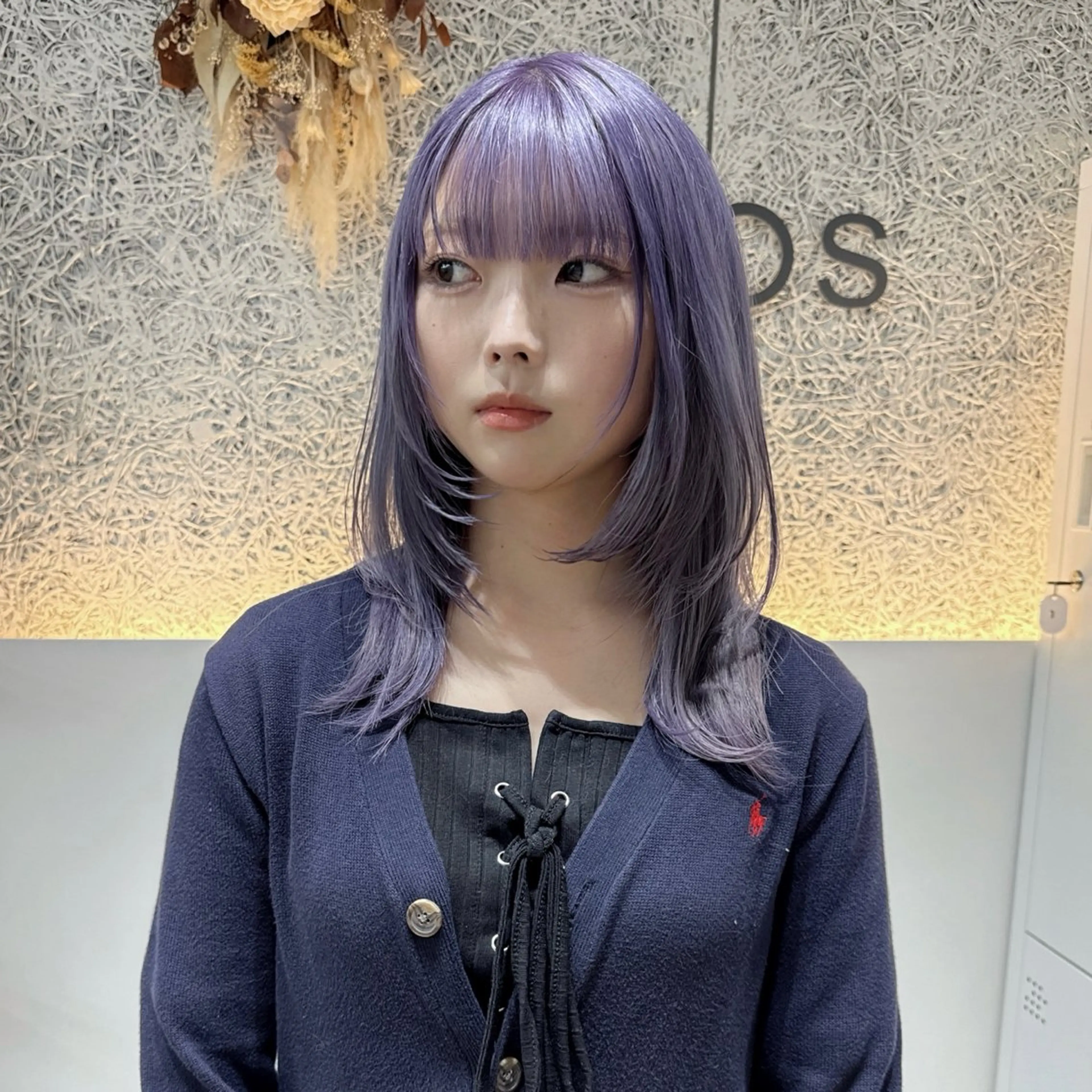 セミロング カラー ブリーチ ラベンダーカラー レイヤーカット ヘアカラー トリートメント 🌱ブリーチ・透明感 カラー/mapi🦭のヘアスタイル