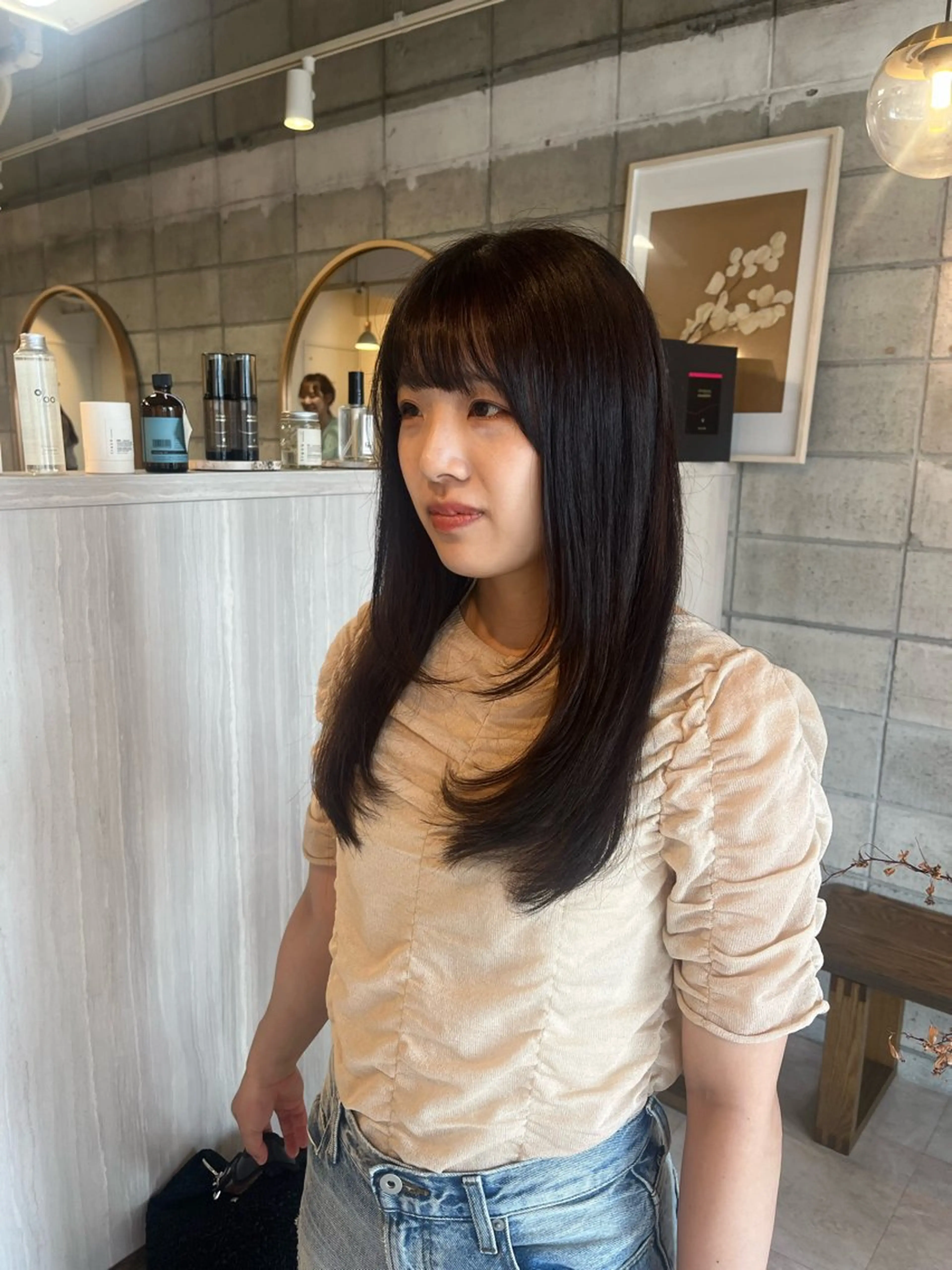 ロング 顔まわりレイヤー 顔周りカット レイヤーカット 椙山 沙南子のヘアスタイル
