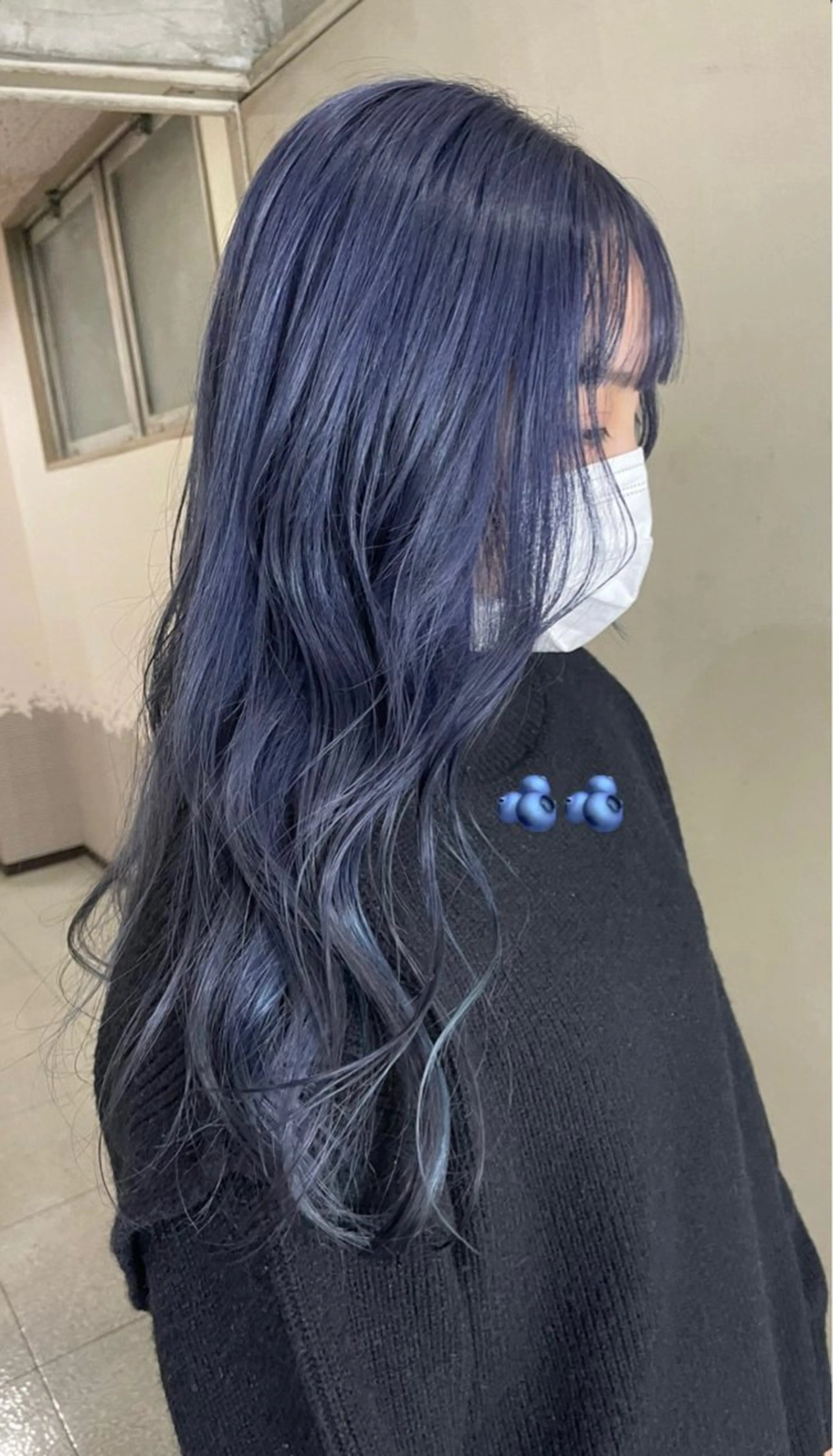 ロング カラー ブリーチ ブルーカラー ラベンダーカラー カット ヘアカラー uno rioのヘアスタイル