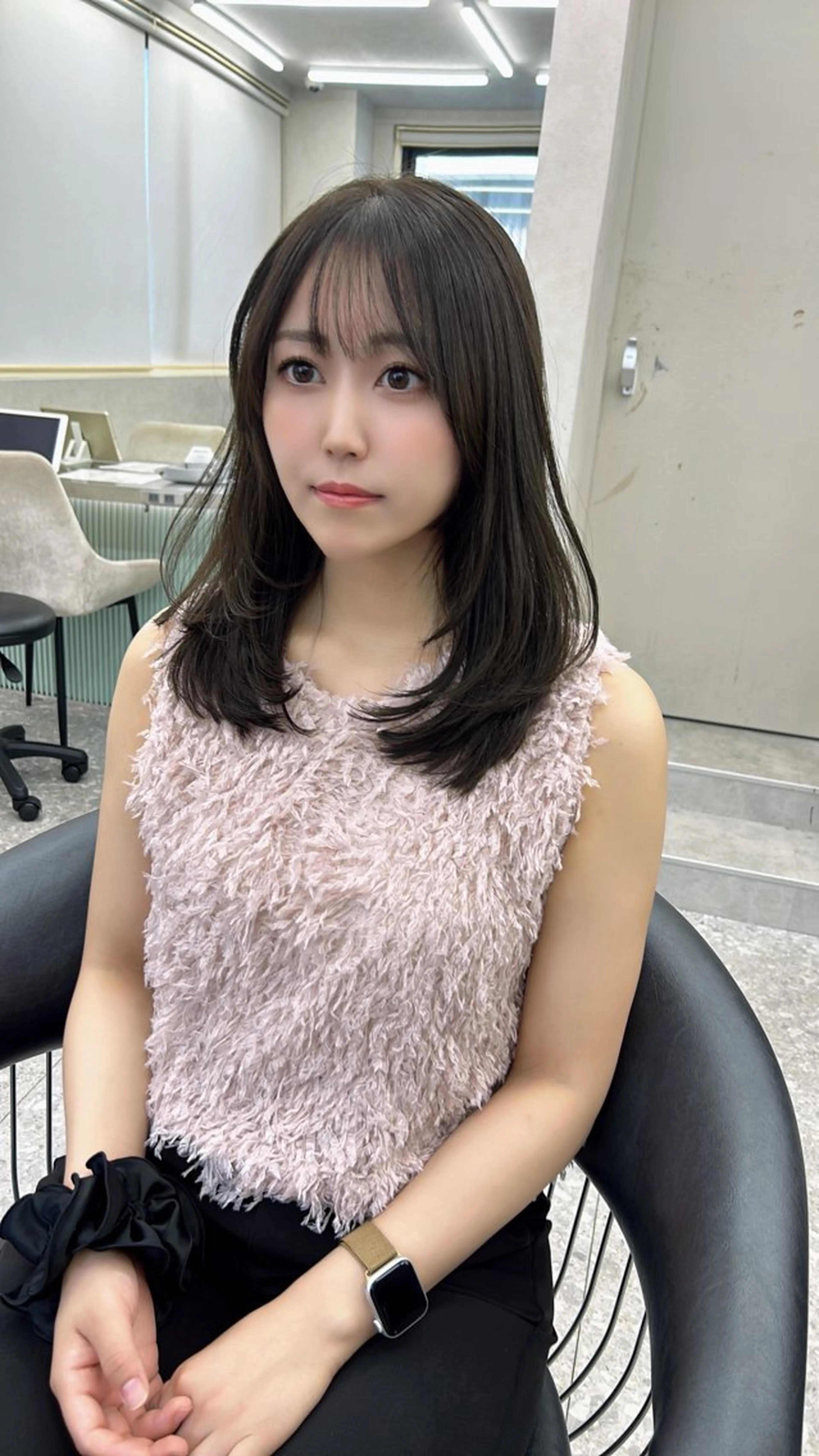 ミディアム カラー ヘアアレンジ カット ヘアカラー トリートメント ベージュ🎀 ふみかのヘアスタイル
