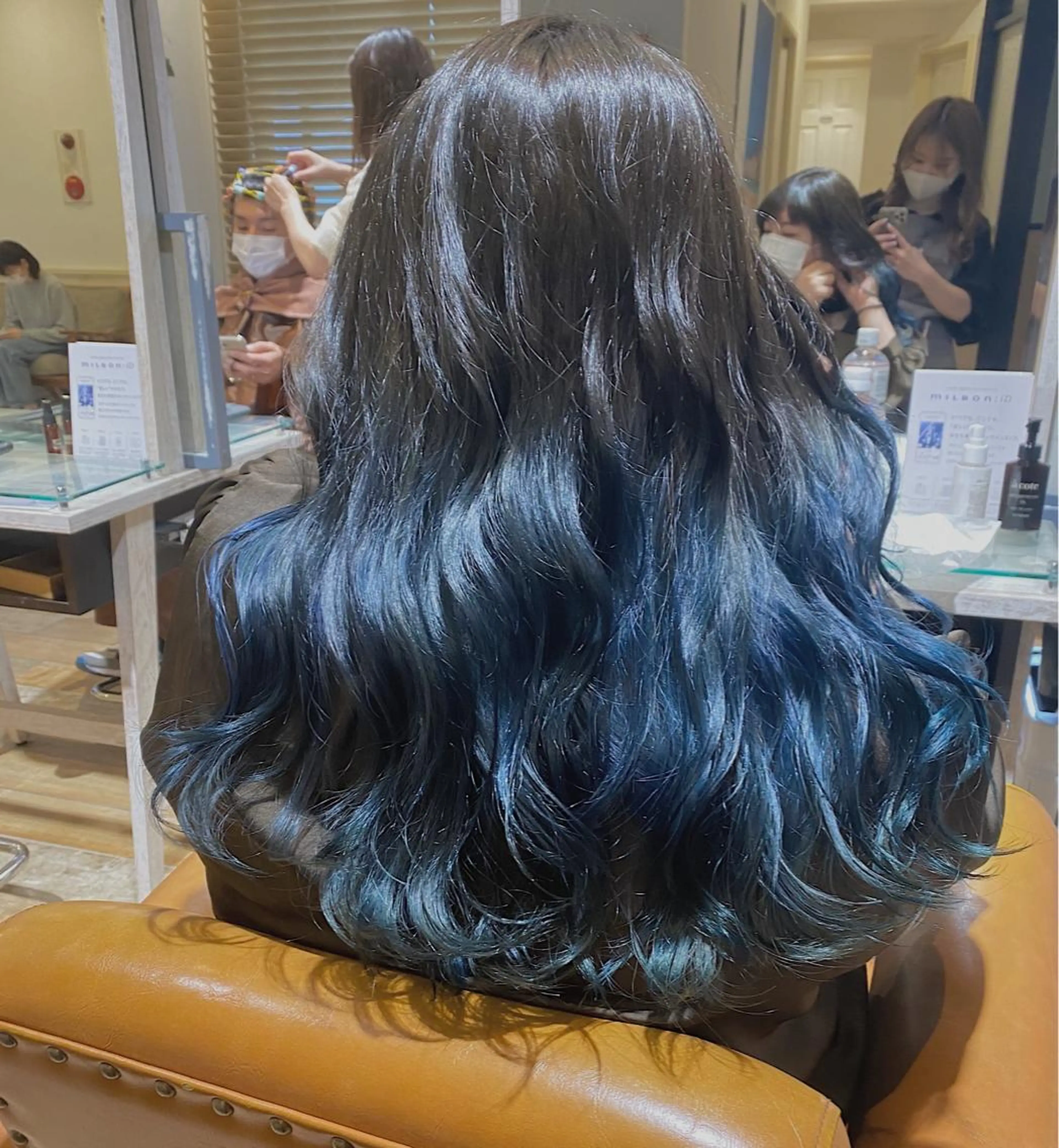 ロング カラー ネイビーカラー ヘアカラー 寒河江 舞奈のマツエク・マツパデザイン