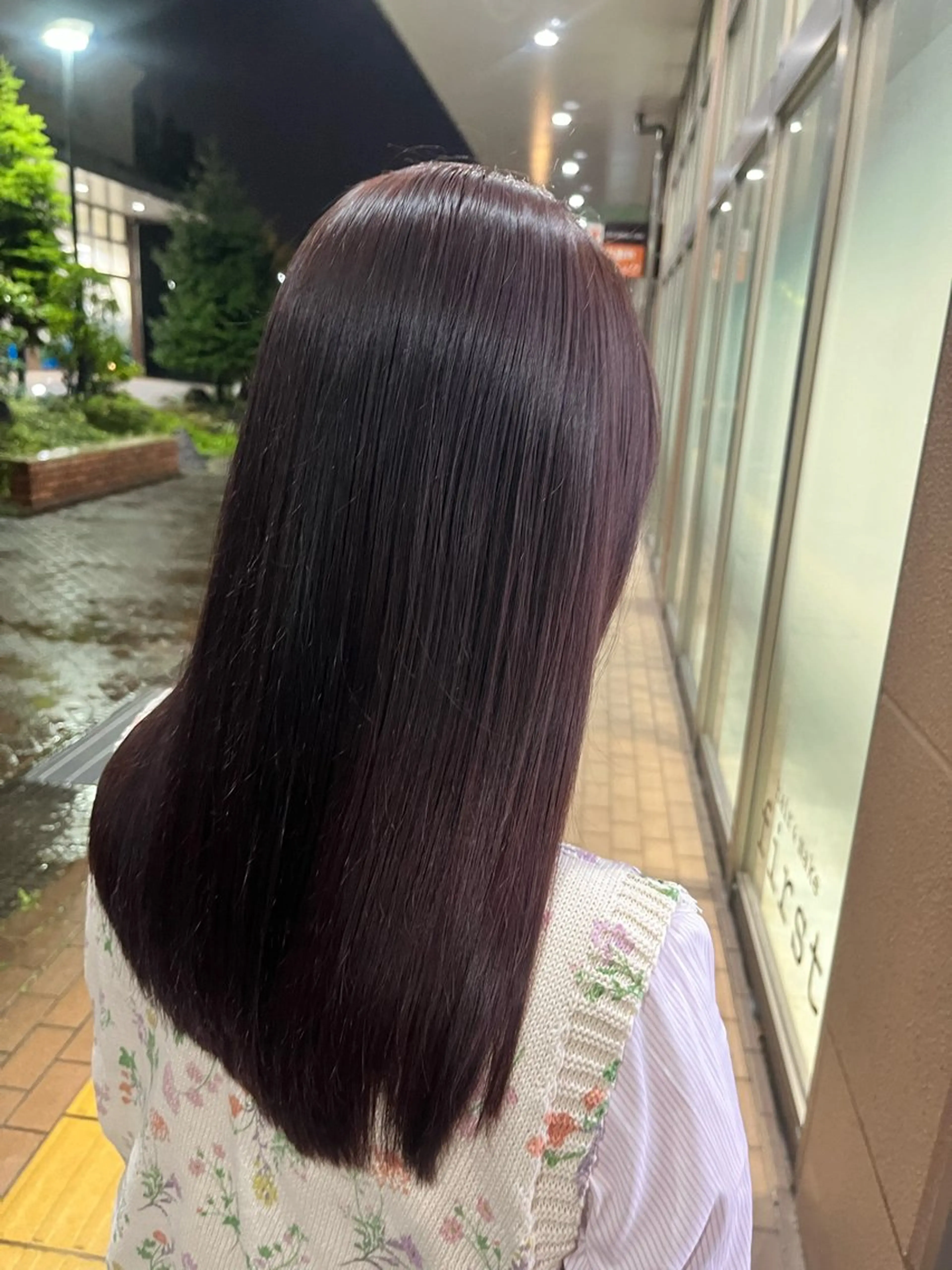 ロング カラー ブラウンカラー ピンクカラー ピンクブラウン カット ヘアカラー 加藤 奈菜のヘアスタイル