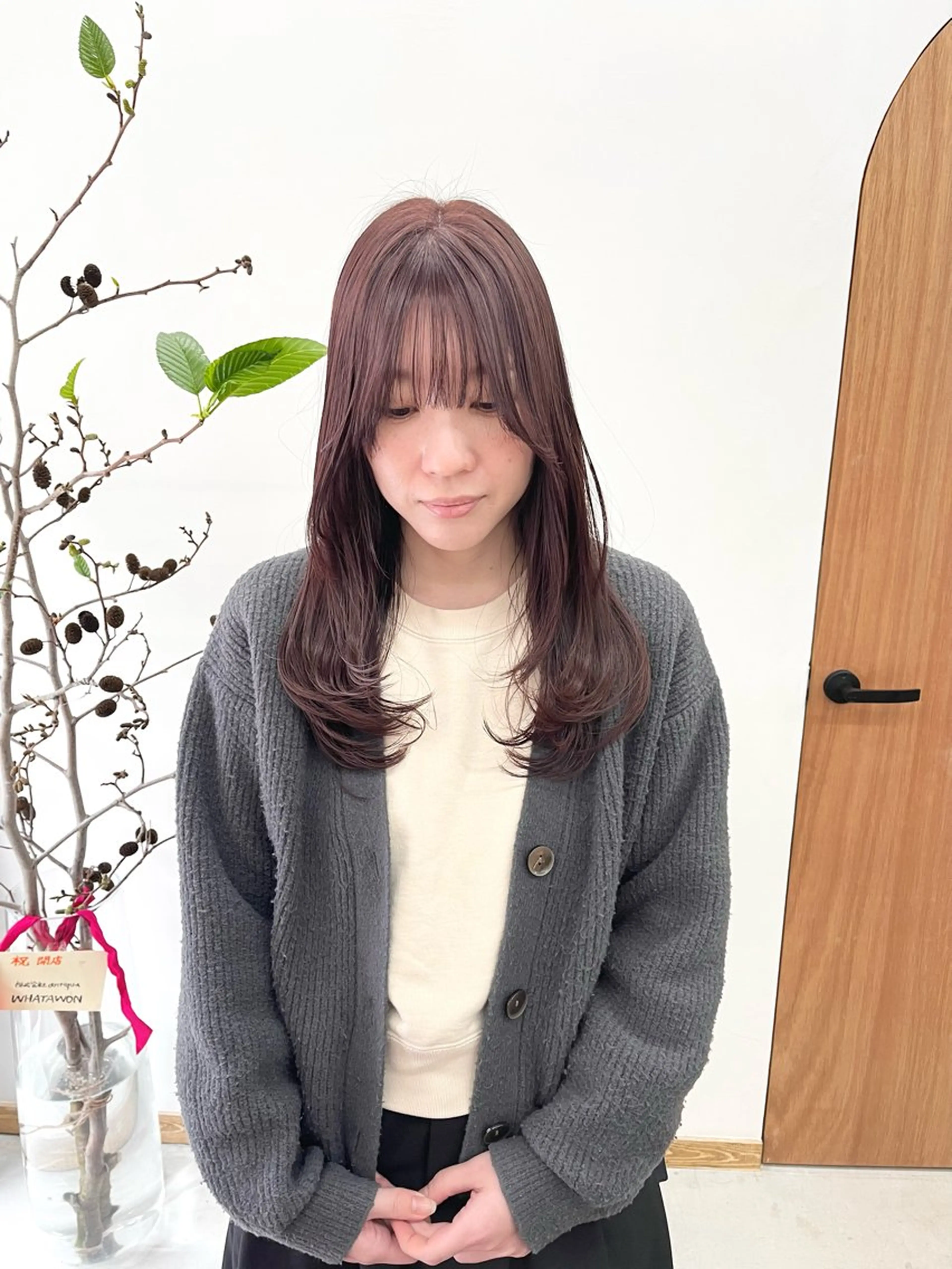 セミロング カラー ヘアアレンジ ブリーチ ダブルカラー ブリーチなしカラー レイヤーカット ena/ブリーチなし 暖色・ベージュ🎀のヘアスタイル